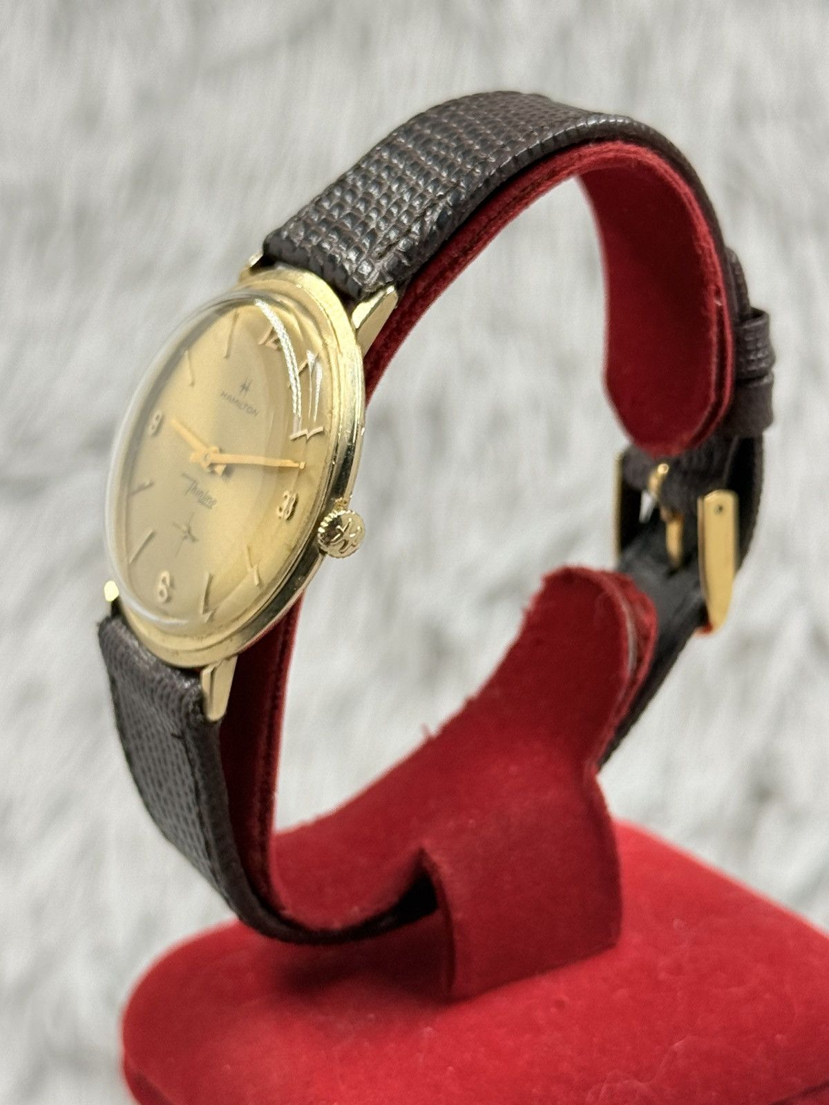 Vintage Vintage HAMILTON THINLINE Manual Men’s Watch 14K Solid Gold Size ONE SIZE - 4 Thumbnail