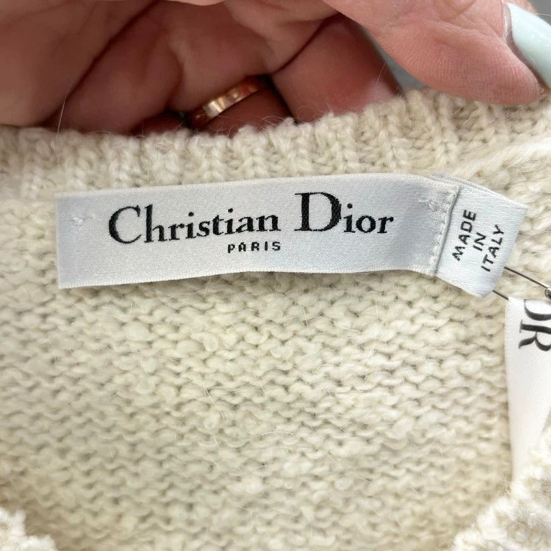 Dior Dior Embroidered Knitted Vest in Cream-2506 Size M / US 6-8 / IT 42-44 - 5 Thumbnail