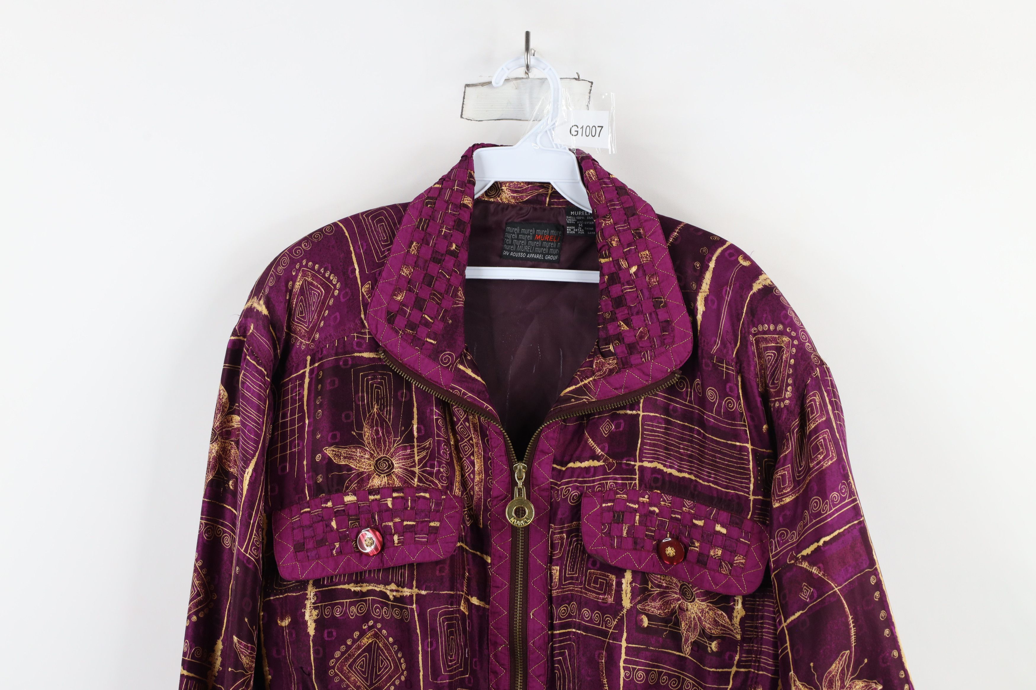 Vintage Vintage 90s Streetwear Flower Geometric Windbreaker Jacket Size M / US 6-8 / IT 42-44 - 2 Thumbnail