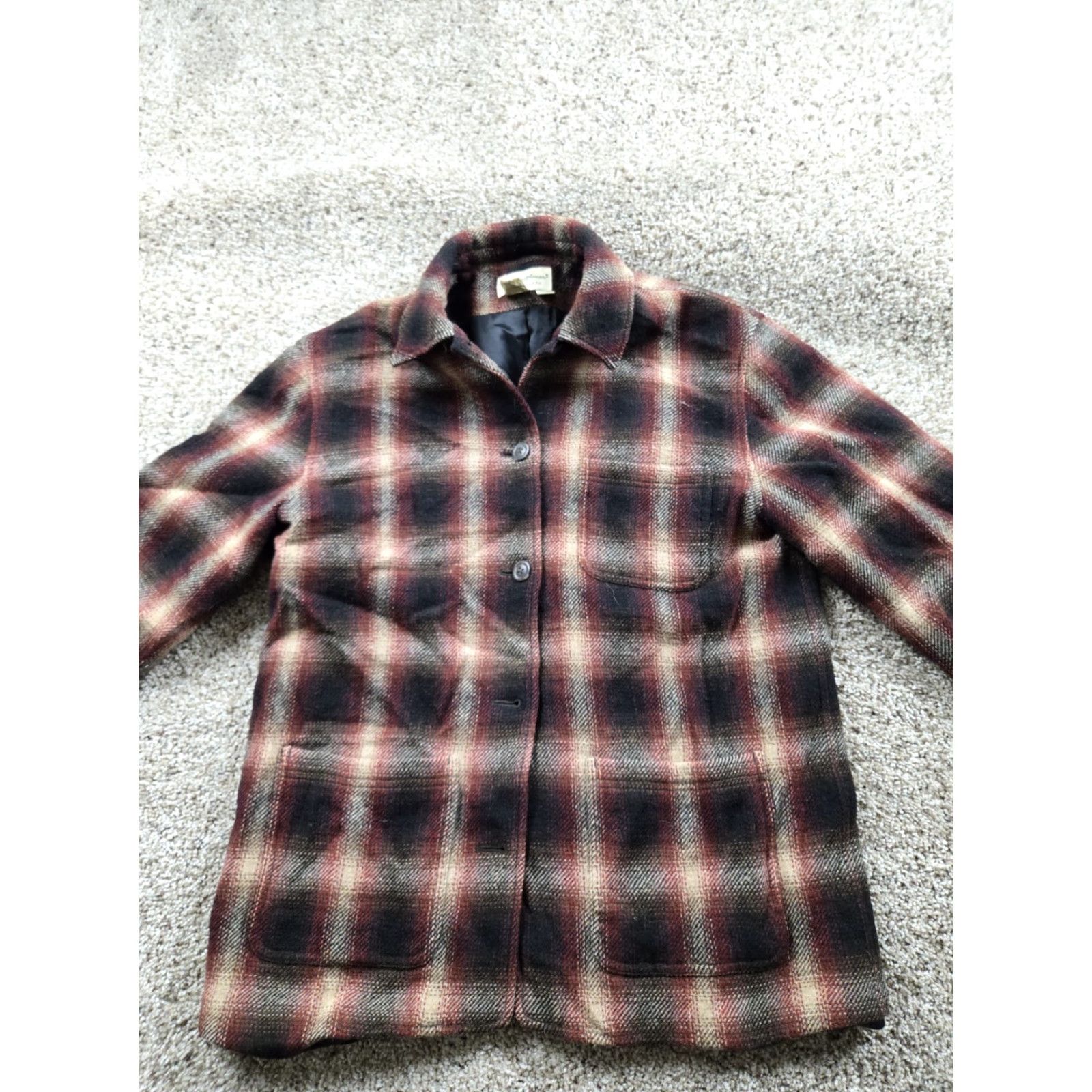Eddie Bauer VINTAGE Eddie Bauer Flannel Shirt Jacket Medium Womens Plaid Wool Blend Pocket Size M / US 6-8 / IT 42-44 - 3 Thumbnail