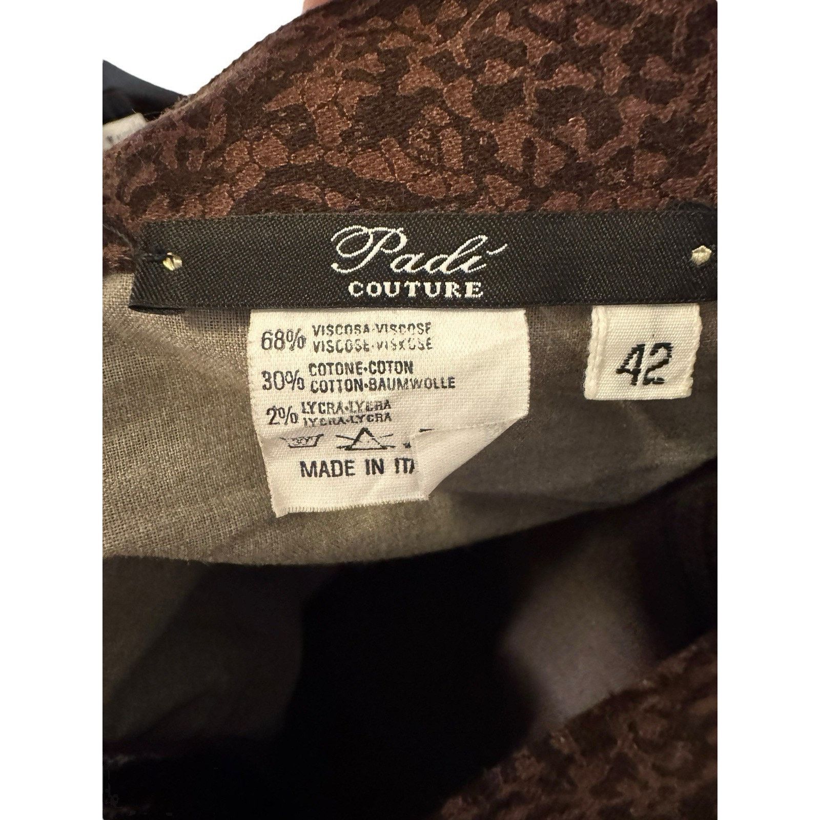 Other Padi Couture NEW Brown Patterned Trousers Straight Leg Size 26" / US 2 / IT 38 - 4 Thumbnail