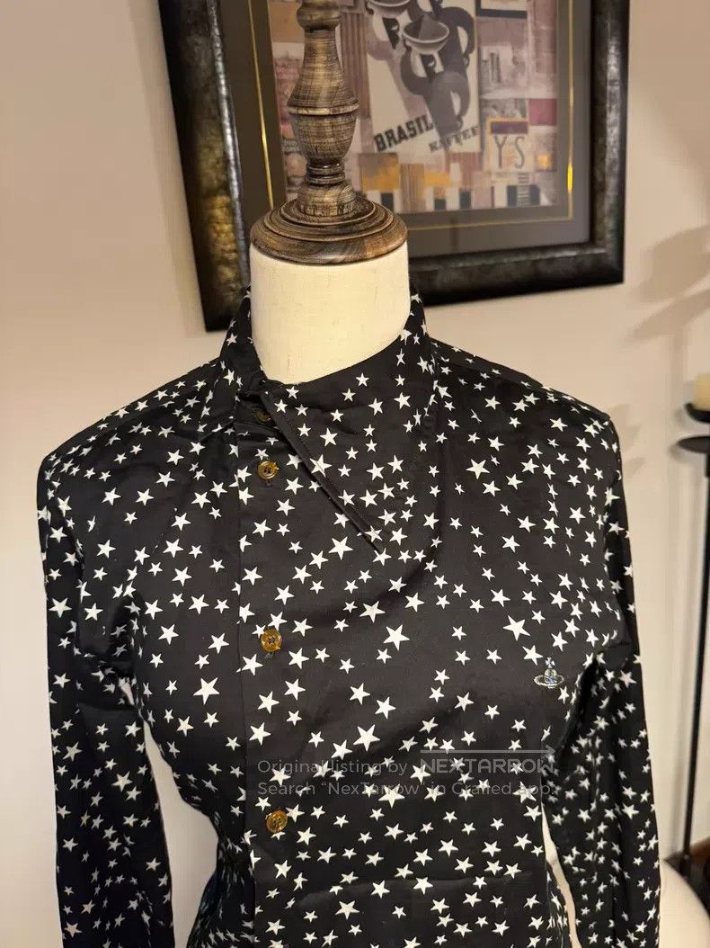 Vivienne Westwood Vivienne Westwood Black star-patterned shirt with a slante Size M / US 6-8 / IT 42-44 - 4 Thumbnail