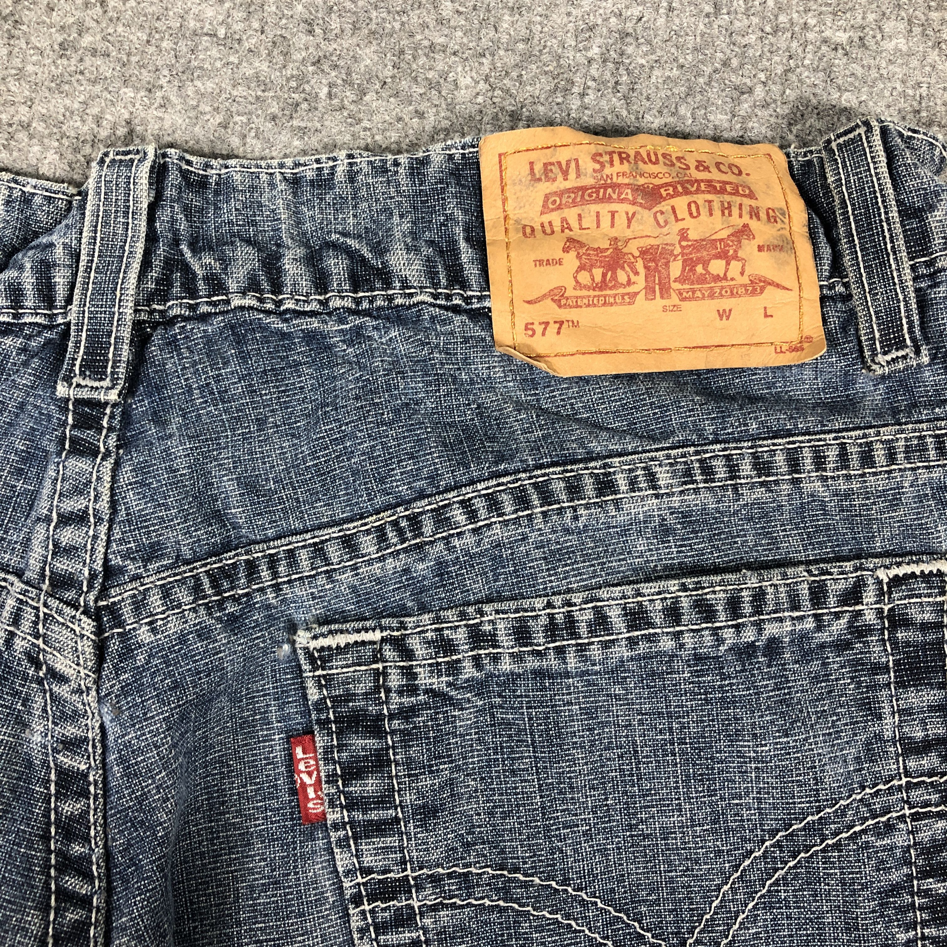 Levi's × Vintage Womens 90s Vintage Levis 577 Jeans Short Pants L871W Size 31" - 4 Thumbnail