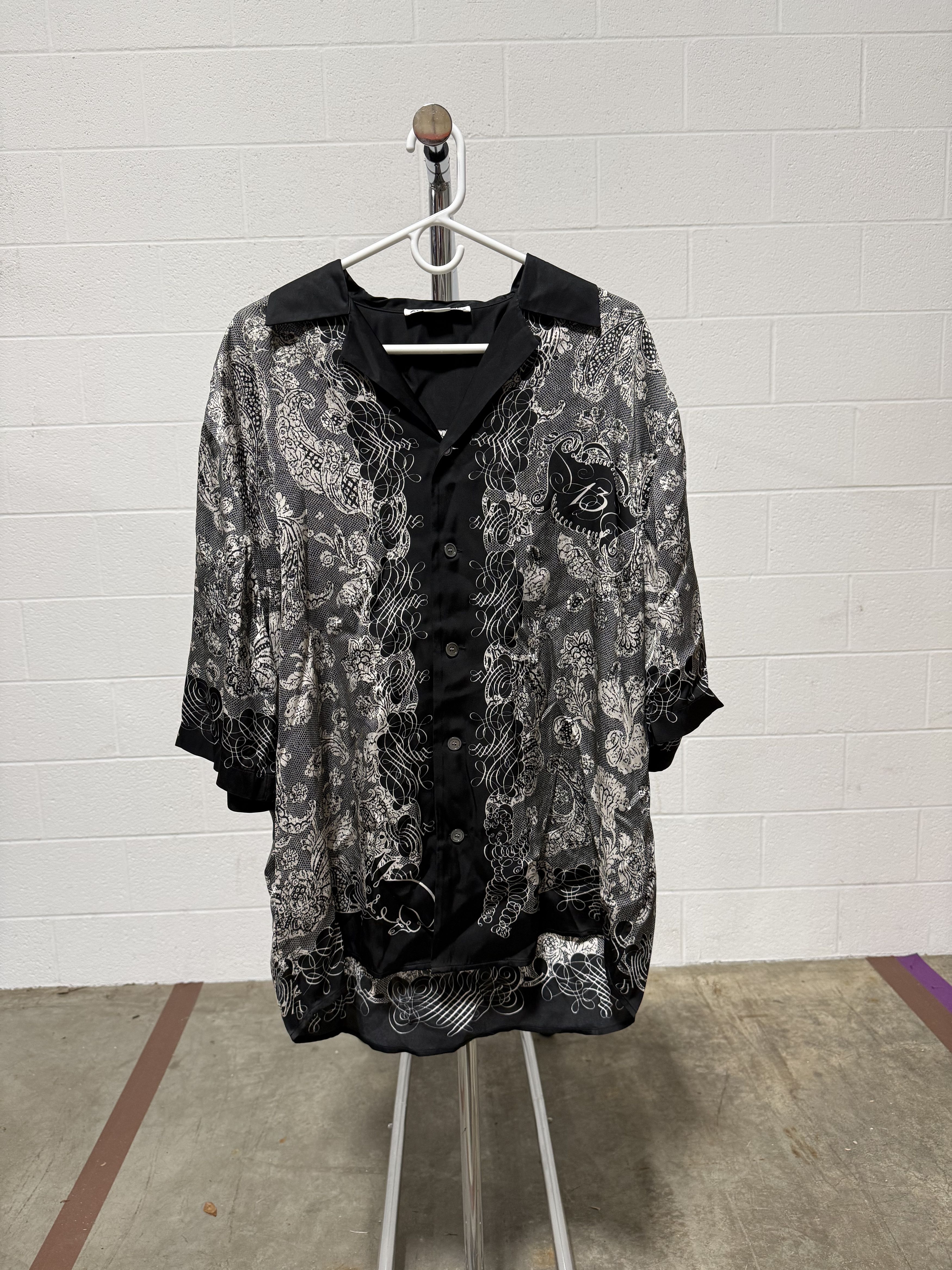 Acne Studios Acne Studios Silk Crochet Shirt 'Black/Ecru' Size US S / EU 44-46 / 1 - 1 Thumbnail