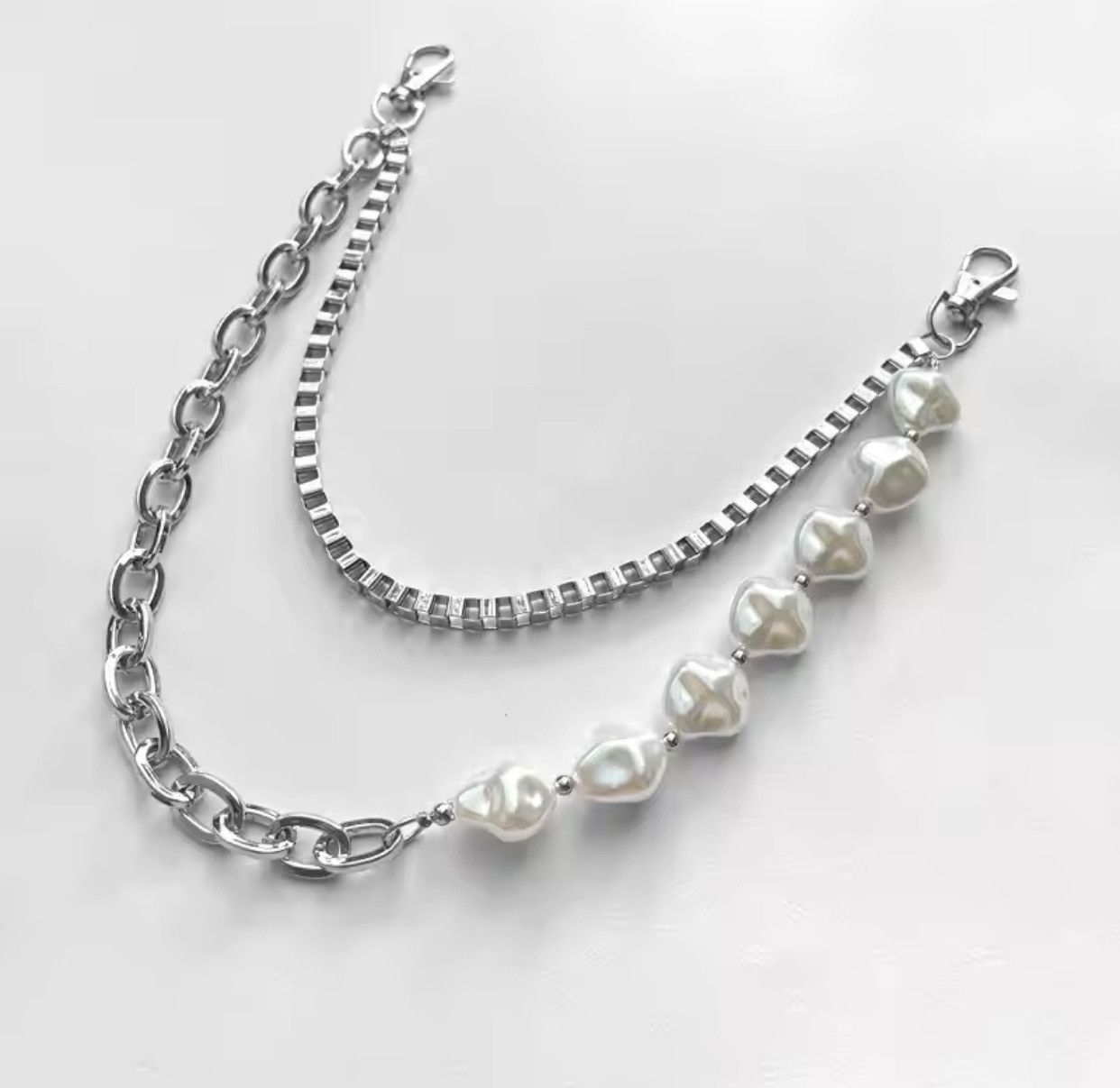 Jewelry New Irregular Imitation Pearl Waist Chain Key Chain Size ONE SIZE - 3 Thumbnail