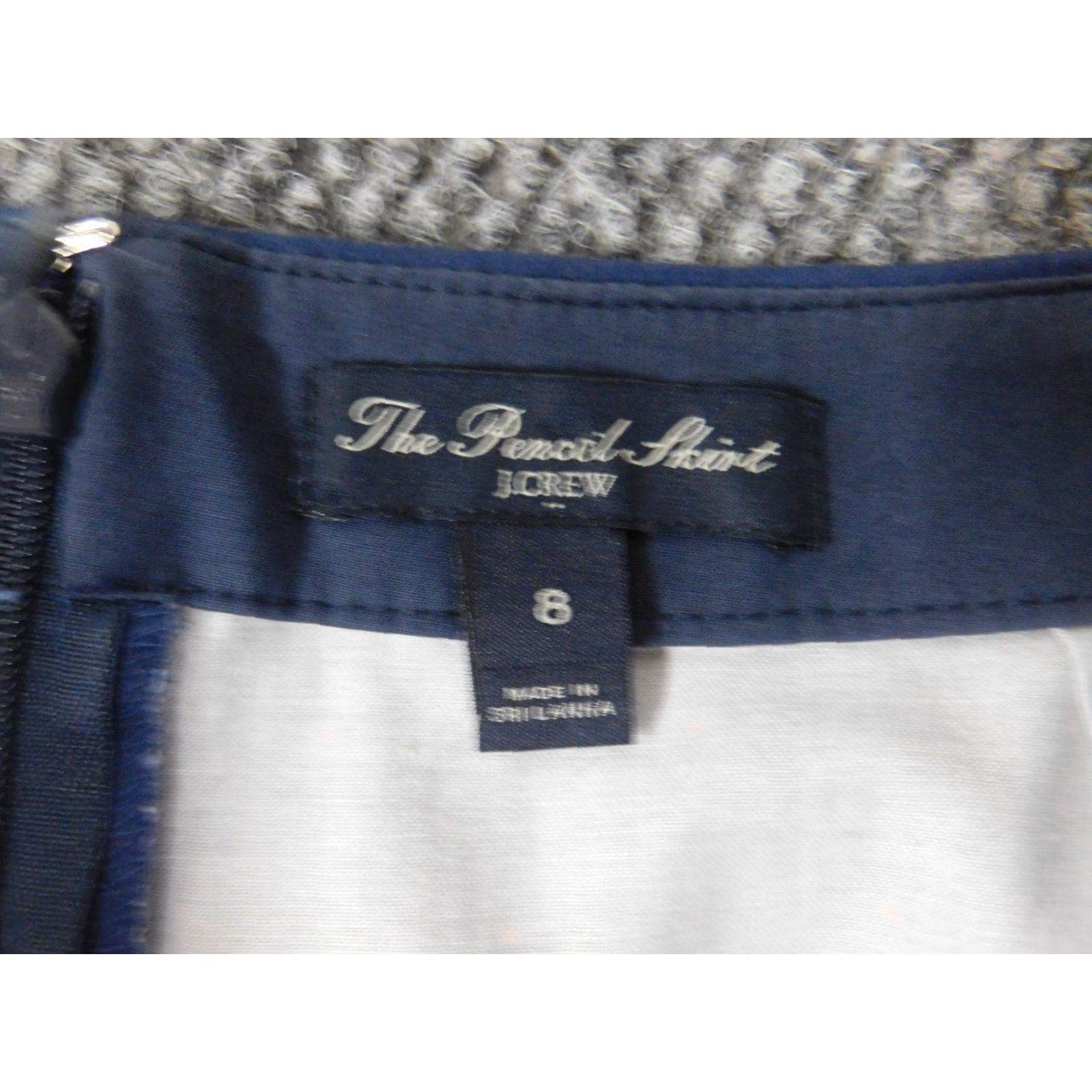J.Crew J.CREW Skirt Women 8 Blue Pencil Straight Zip Dots Ruffle Lined Knit Cotton Short Fashion Casual Mid Rise Regular Size 30" / US 8 / IT 44 - 6 Thumbnail