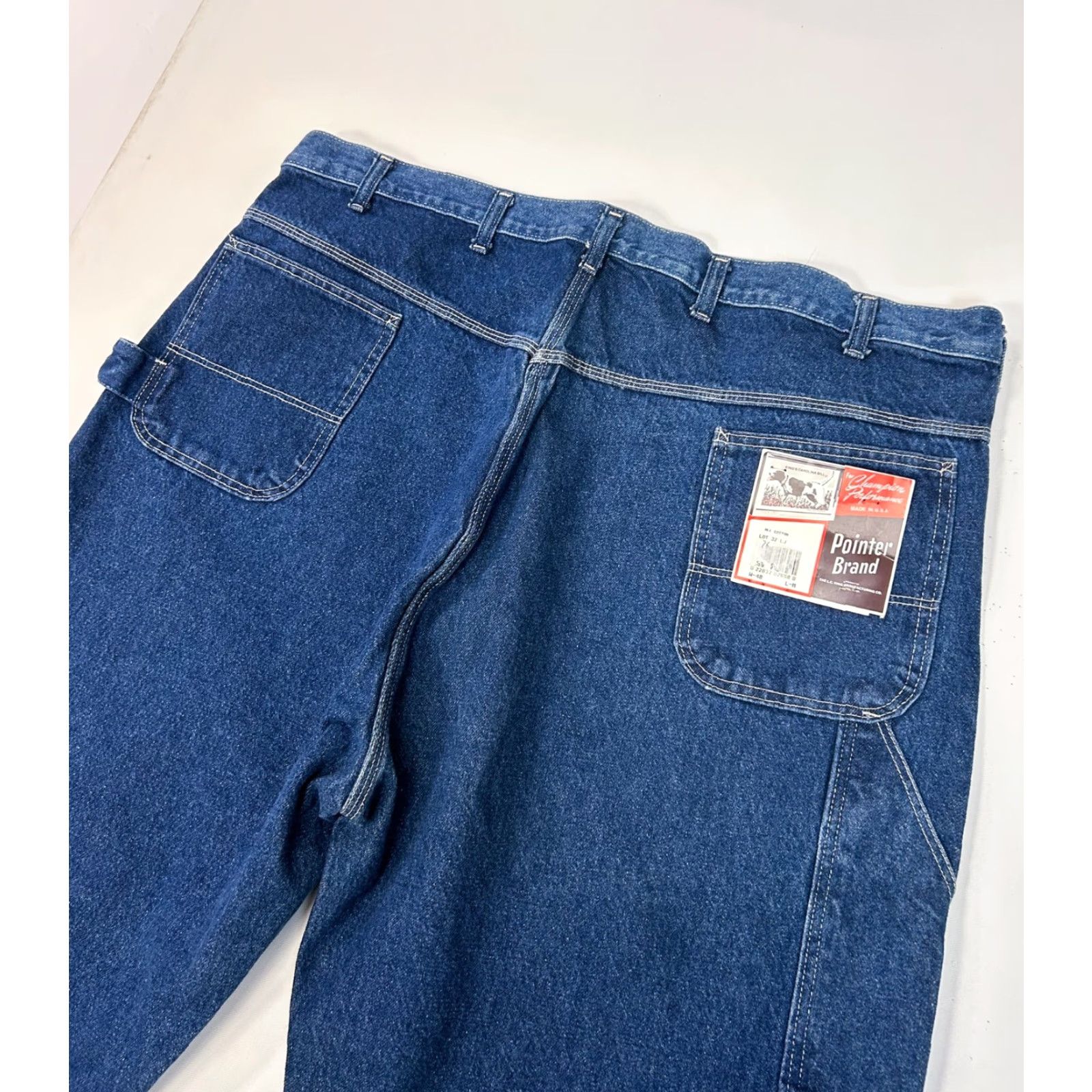 Carhartt VINTAGE True VTG Workwear 80s Pointer Brand Carhartt Style Carpenter Jeans 48x32 NEW USA Denim Blue 5-Pocket Men Regular Zipper Wool? (no) Size US 32 / EU 48 - 2 Thumbnail