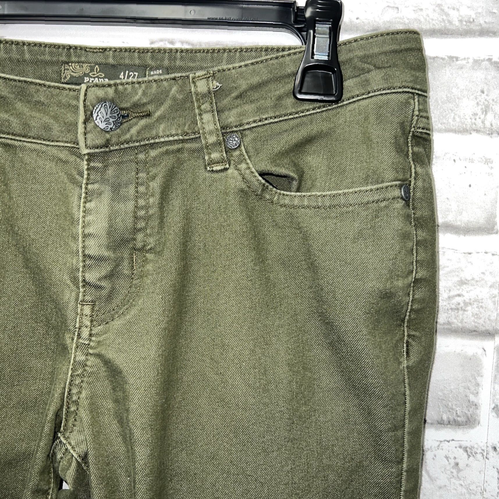 Prana VINTAGE prAna Jeans Womens 4 Green Skinny 27 Adult Womens Green Jeans 4/27 Size 27" / US 4 / IT 40 - 2 Thumbnail