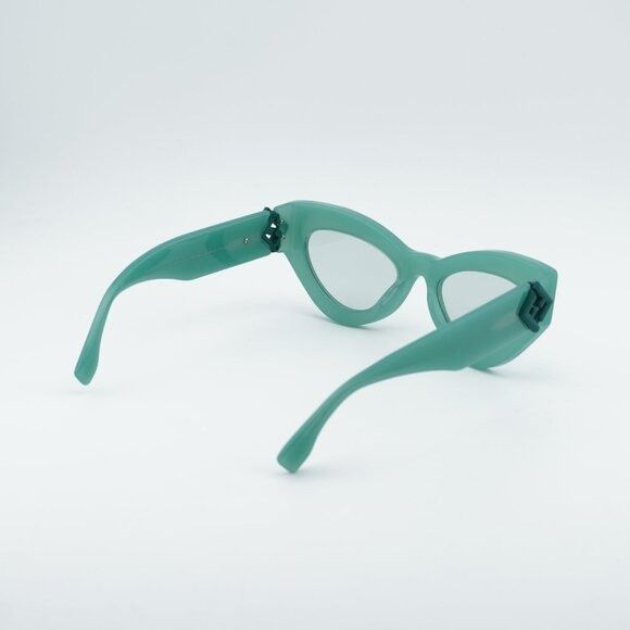 Fendi Fendi FE40146I 95N Sunglasses Shiny Green Cat Eye Frame Size ONE SIZE - 9 Thumbnail