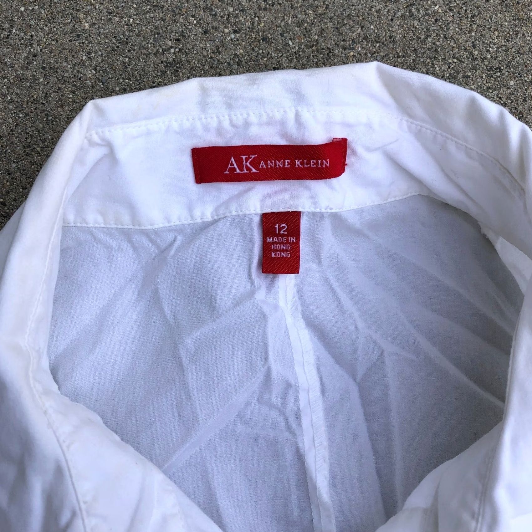 Anne Klein ANNE KLEIN AK Button Up Blouse Top Shirt Women's 12 White Long Sleeve Collared Size XL / US 12-14 / IT 48-50 - 3 Thumbnail