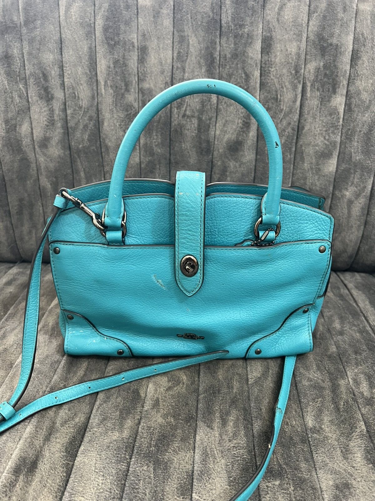 Coach Mercer Satchel in Blue, Women's