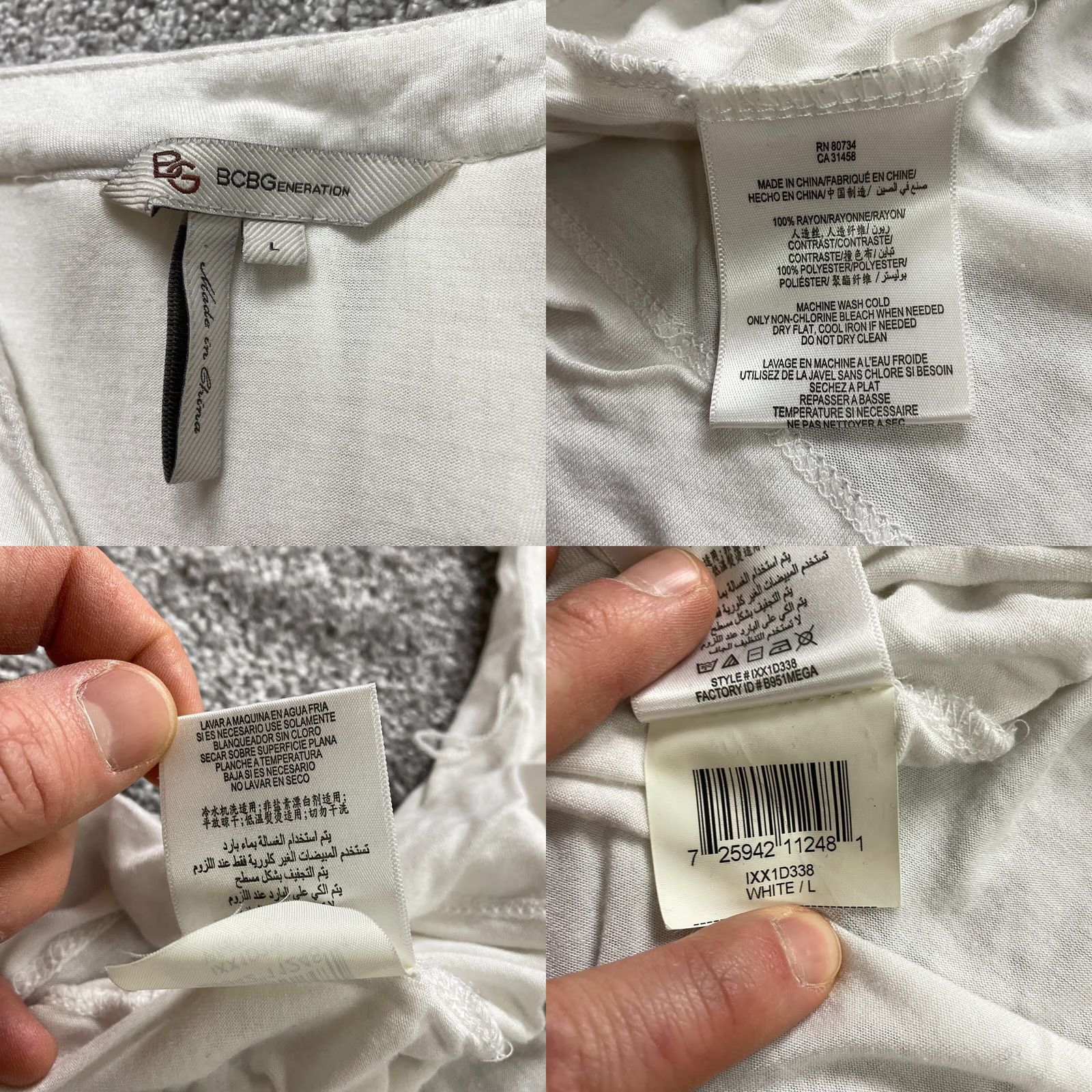 BCBGeneration BCBGeneration Blouse Womens Ruffle Henley Knit White Soft Pullover Top Large Size L Short Sleeve Shirt Size L / US 10 / IT 46 - 8 Thumbnail