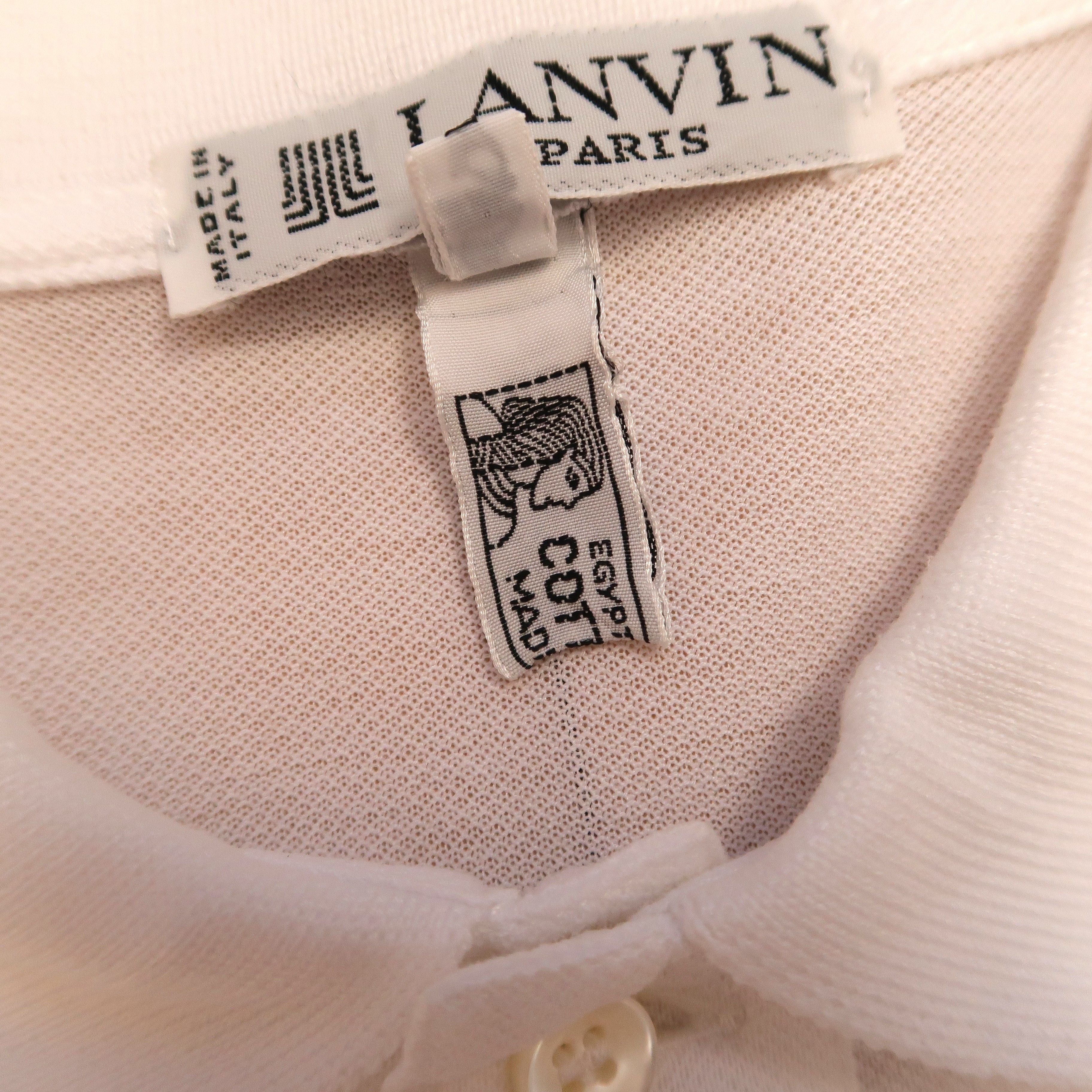 Lanvin 80s Vintage Lanvin Paris Egypt Cotton Polo Shirt Size US M / EU 48-50 / 2 - 6 Thumbnail