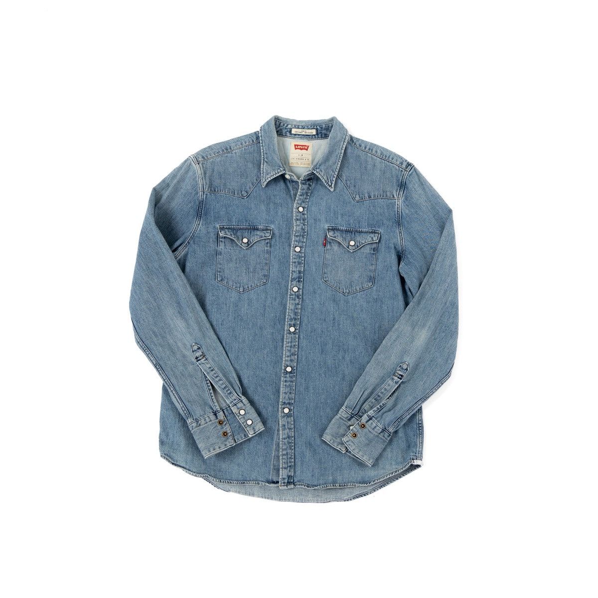 Levi's Levis Men Denim Jean Shirt Blue Slim Fit Western Snap Button Size US L / EU 52-54 / 3 - 3 Thumbnail