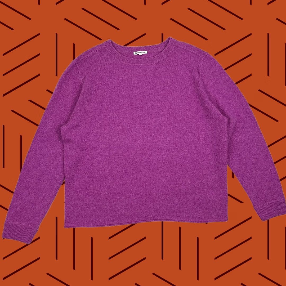 Reformation Reformation Sweater Womens M Purple Recycled Cashmere Knit Crewneck Luxe Preppy Size M / US 6-8 / IT 42-44 - 1 Thumbnail