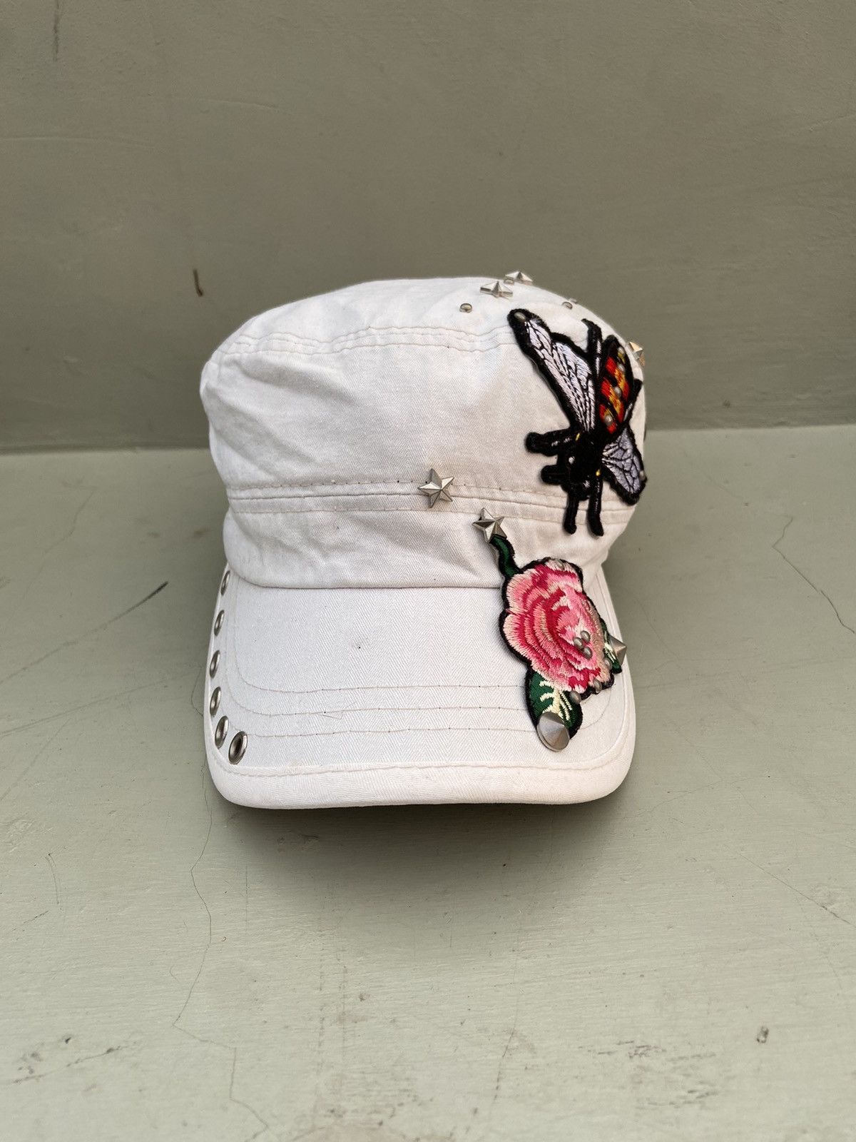 If Six Was Nine 2000s star floral embroidery studded patrol hat Size ONE SIZE - 1 Thumbnail