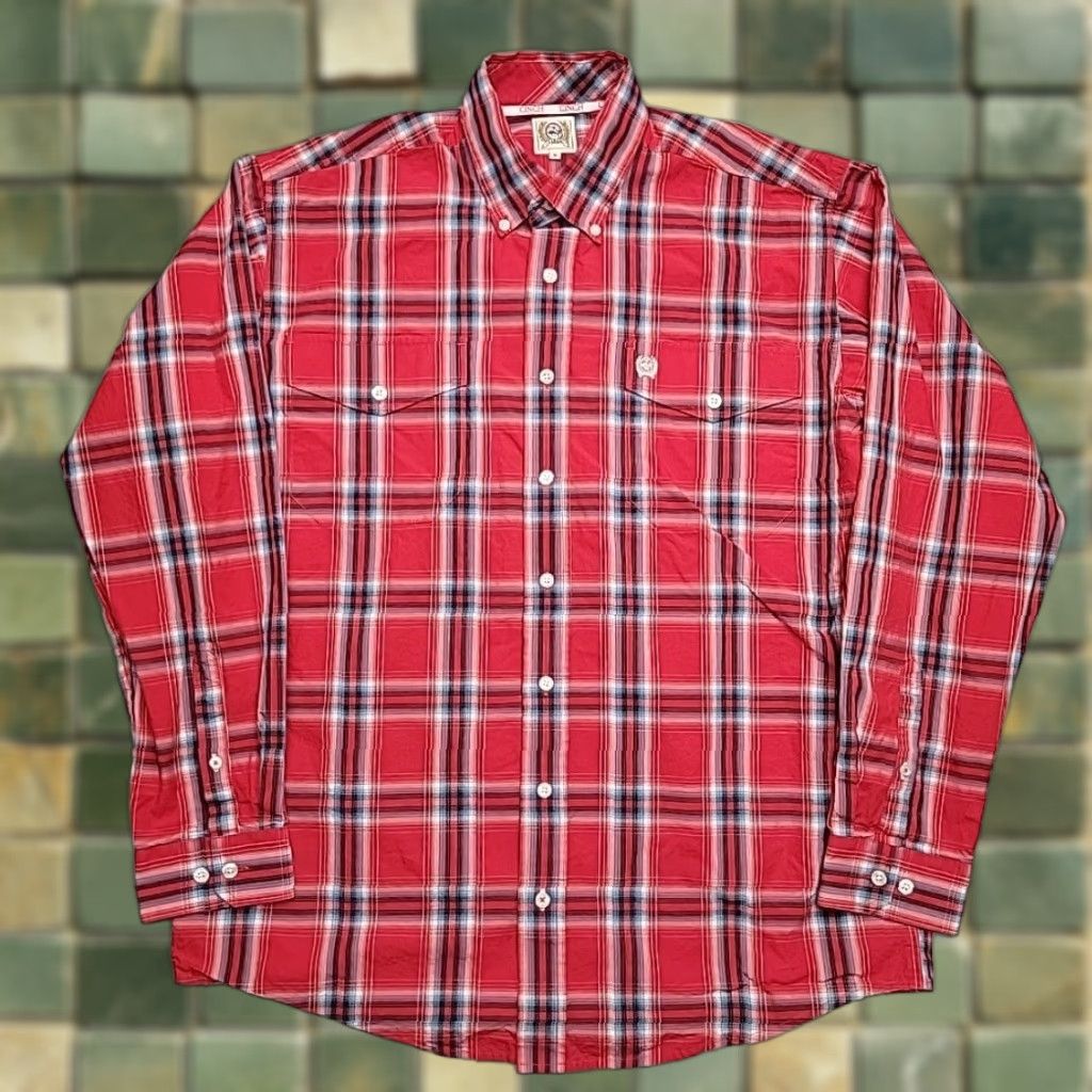 Vintage Cinch Shirt Mens Small Red Plaid Long Sleeve Button Down Western Cowboy Casual Size US S / EU 44-46 / 1 - 1 Thumbnail