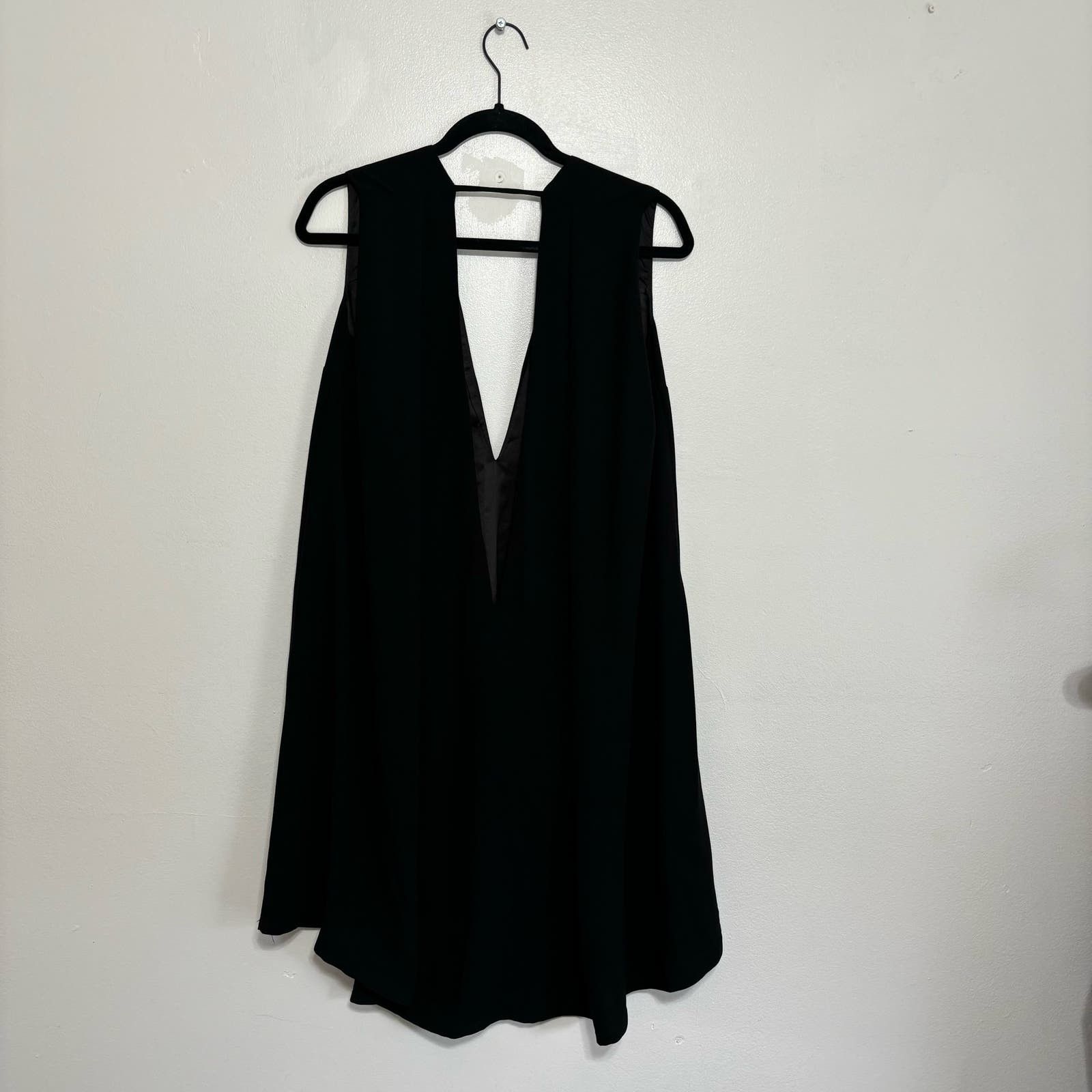 image of Solace London Poppy Plunge Black Mini Dress Size 6, Women's
