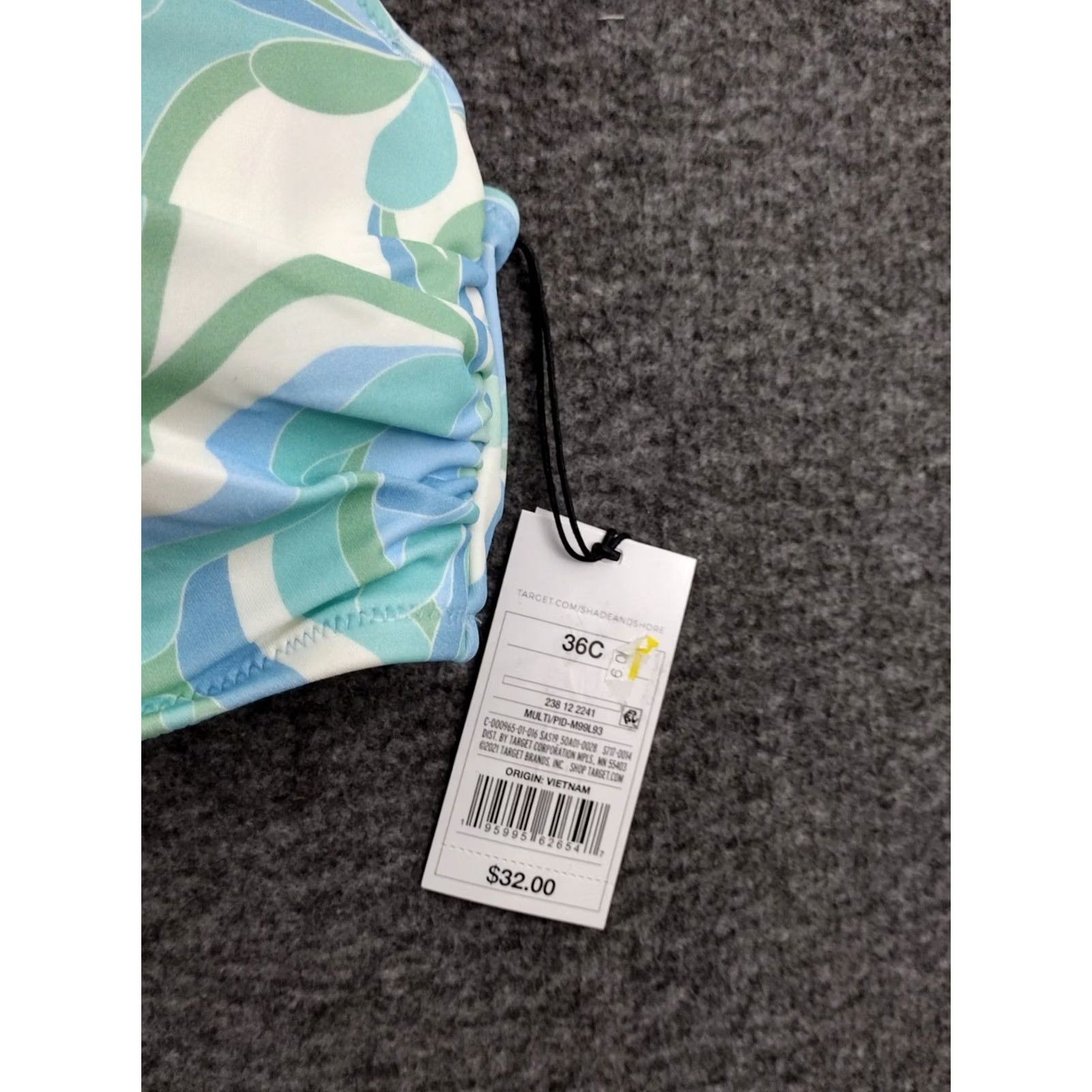 Vintage Shade & Shore Women's Lift Bralette Top Blue Floral Print Shirt? (Not Vintage) 36C/36 Blue Floral Shade & Shore Women Top Beach 90s? Size XS / US 0-2 / IT 36-38 - 6 Thumbnail
