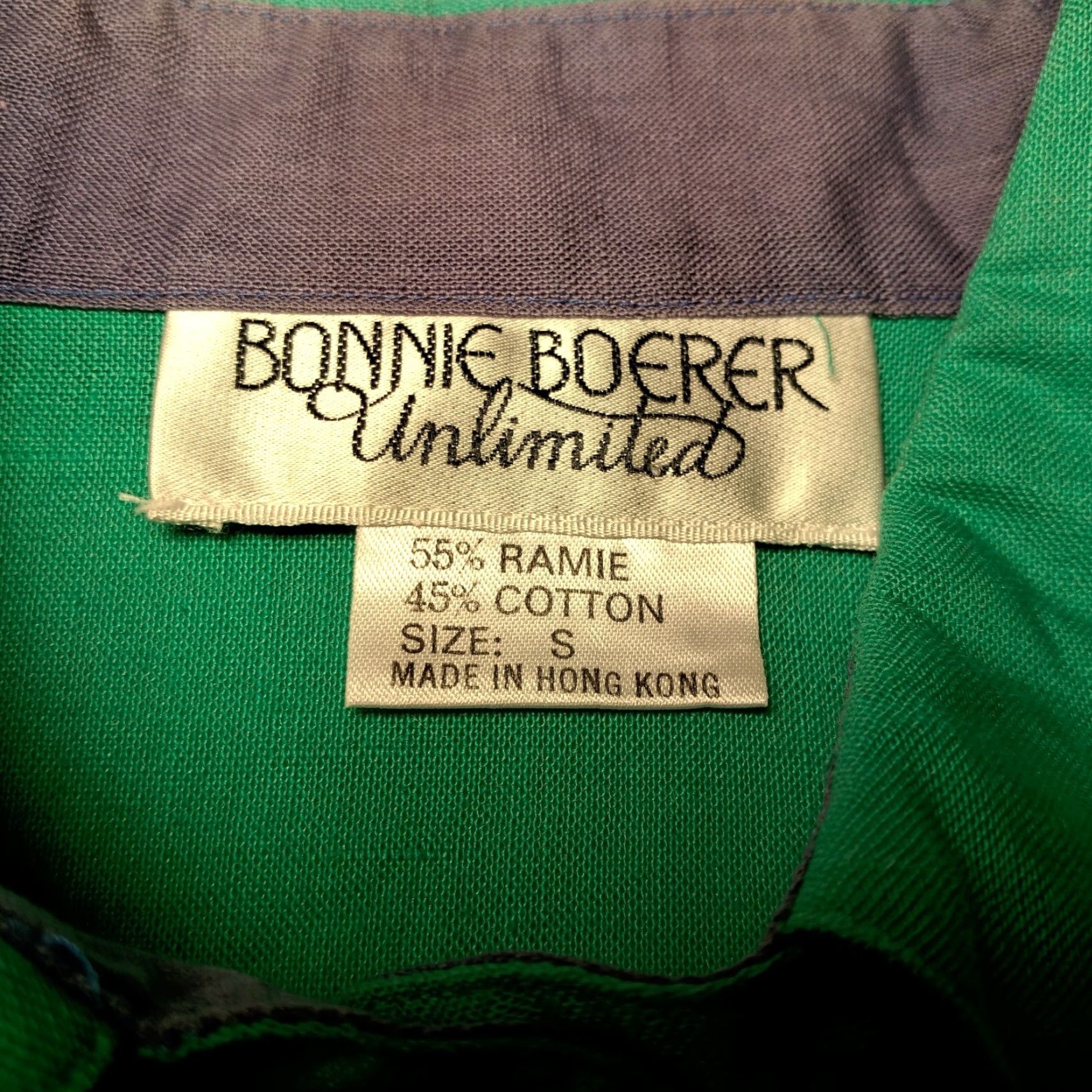 Vintage Bonnie Boerer Unlimited Blouse S Green Button Nautical Porthole Palm Tree Cruise Shirt Womens Size S / US 4 / IT 40 - 5 Thumbnail