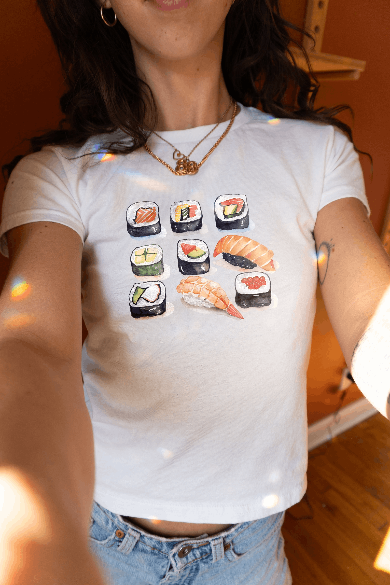 Other Sushi Rolls Baby Tee – Trendy Y2K Crop Top Size M / US 6-8 / IT 42-44 - 4 Thumbnail