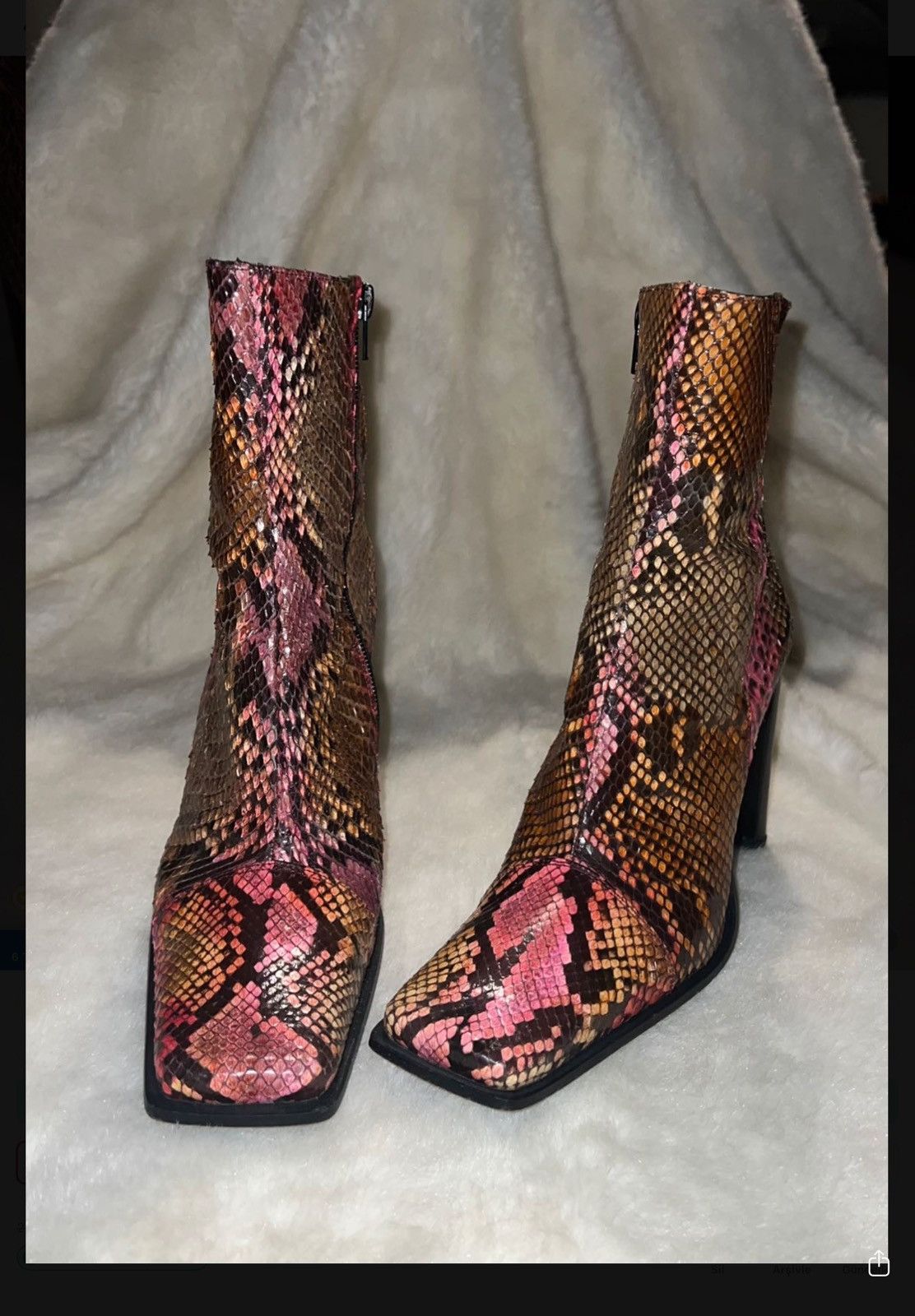 Le Silla Genuine Snake Skin Square Front Le Silla Boots Size US 7 / IT 37 - 5 Thumbnail