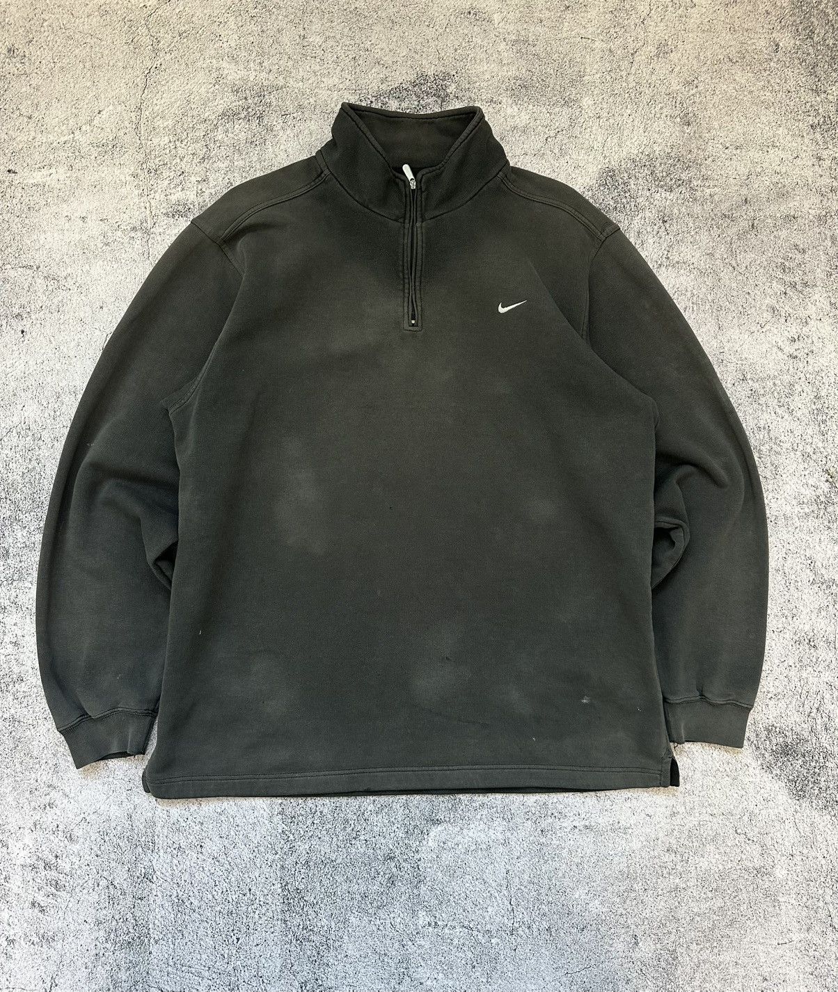 Nike Vintage Nike Sweatshirt Distresed 1/4 Zip Gray Size US M / EU 48-50 / 2 - 1 Thumbnail