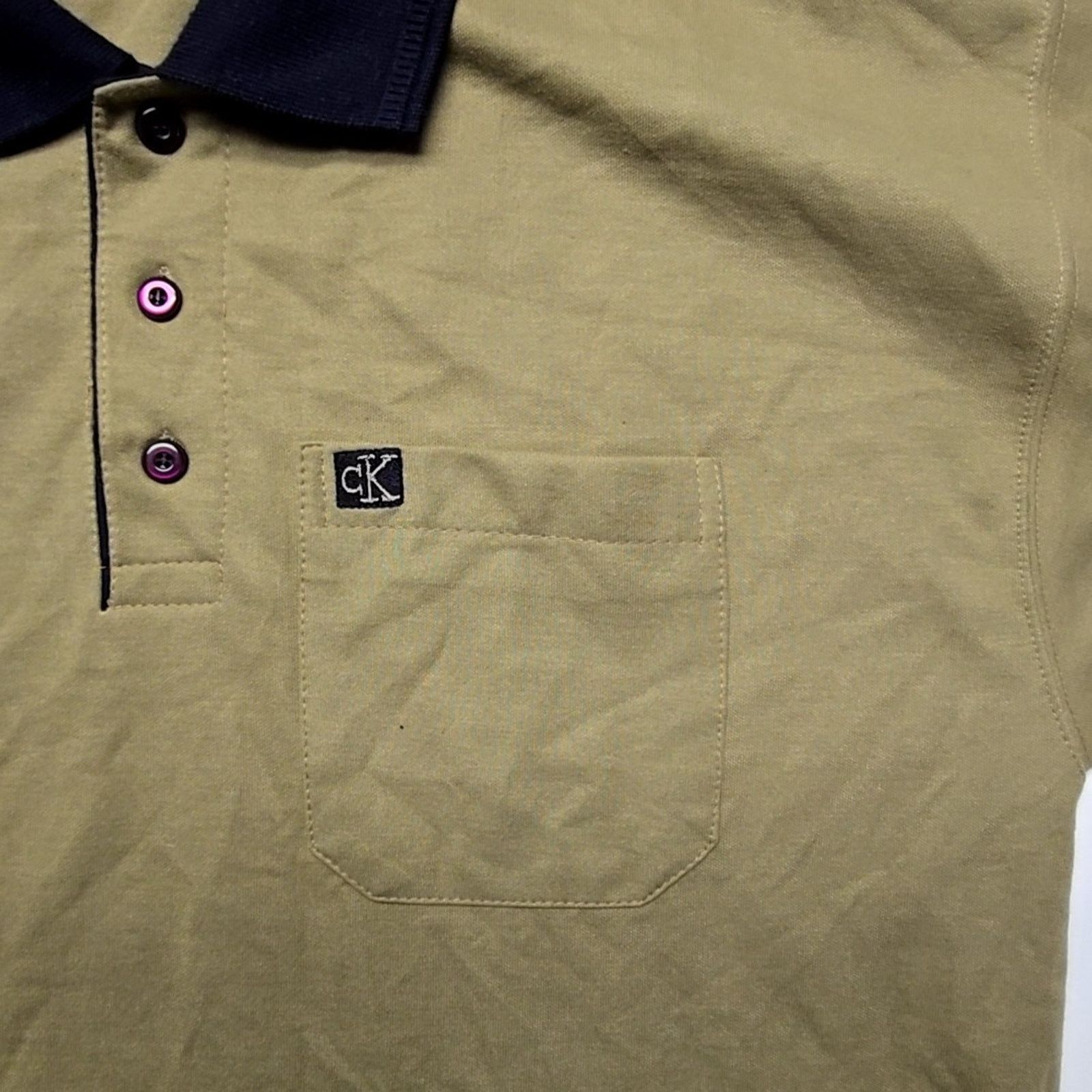 Calvin Klein Vintage Calvin Klein Polo Mens XXL 90s Classic Brown Shirt Size US XXL / EU 58 / 5 - 3 Thumbnail