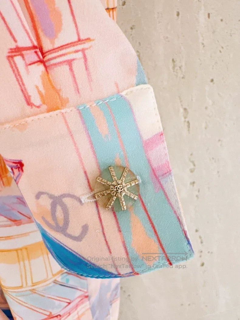 Chanel Chanel 20S spring and summer painted roof silk shirt Size XXS / US 00 / IT 34 - 5 Thumbnail