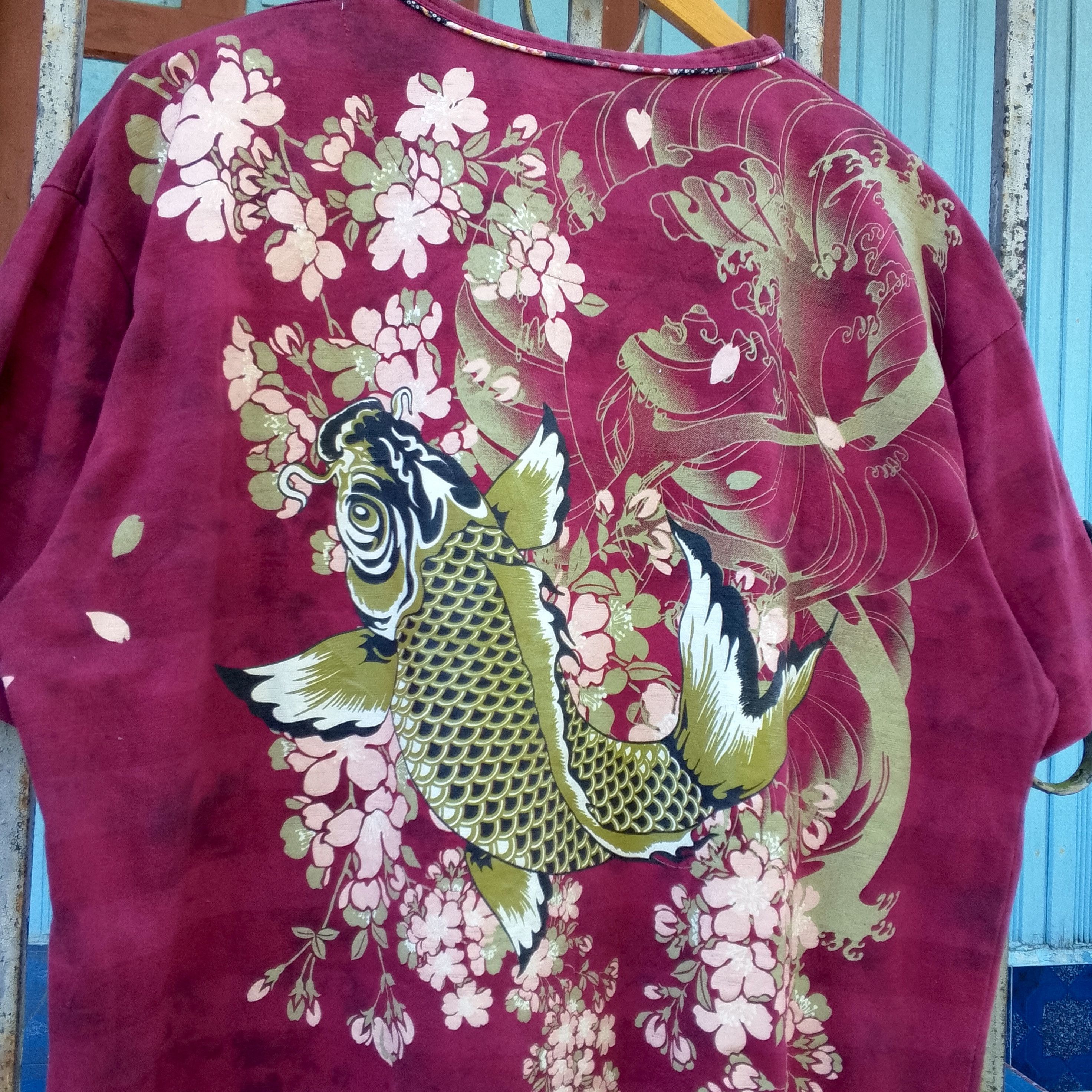 Japanese Brand Vintage Bullet Noise Japanese Sukajan Koi Fish Tee Size US XL / EU 56 / 4 - 5 Thumbnail