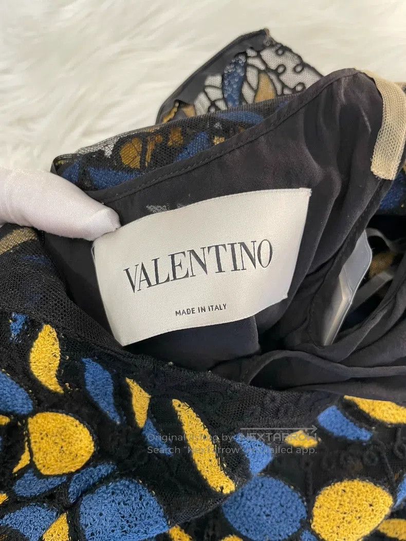 Valentino Valentino Patterned lace short-sleeved dress Size XL / US 12-14 / IT 48-50 - 3 Thumbnail
