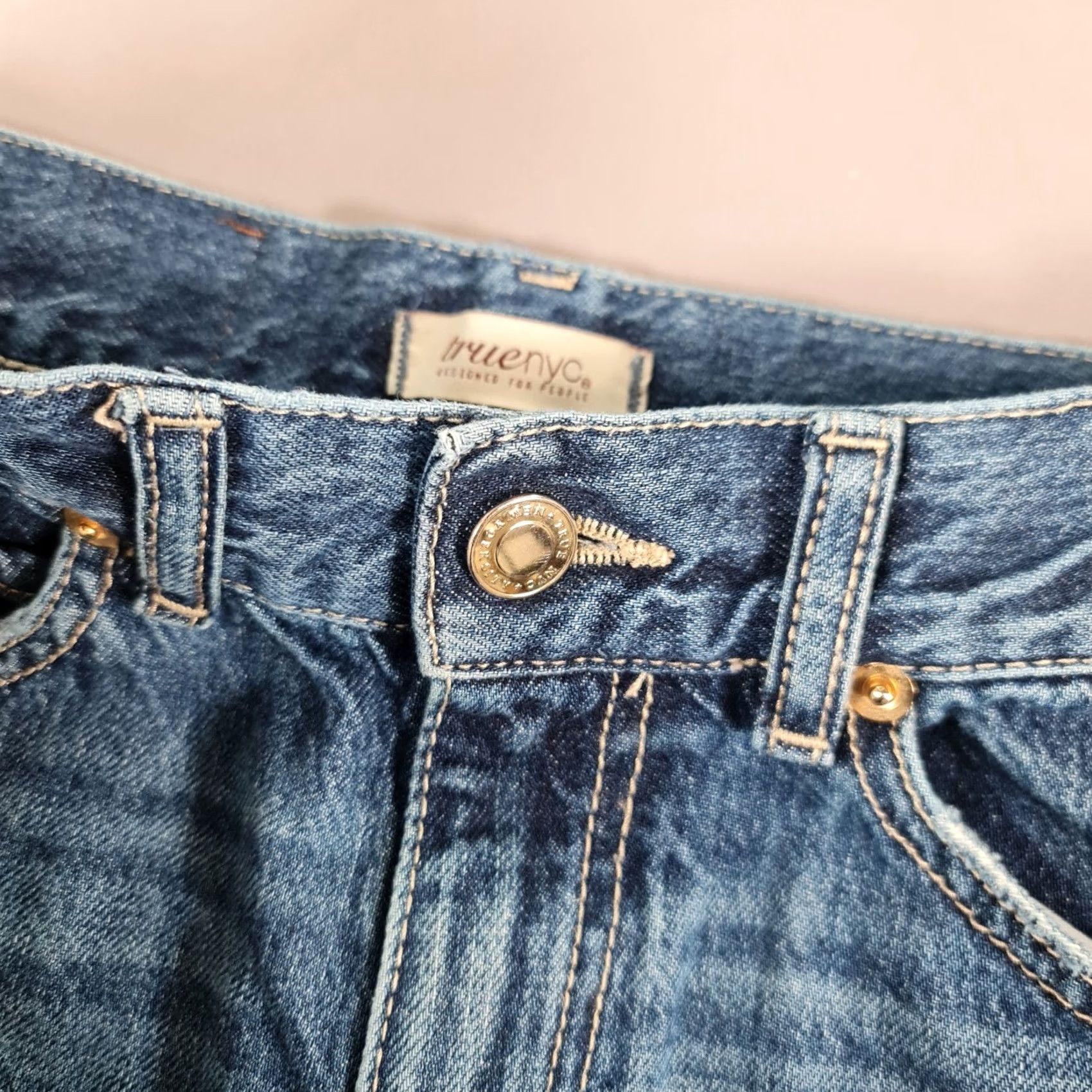 Vintage VINTAGE True NYC Womens Jeans Blue W25 L31 High Rise Relaxed Fit Denim Size 42" / US 20 - 3 Thumbnail
