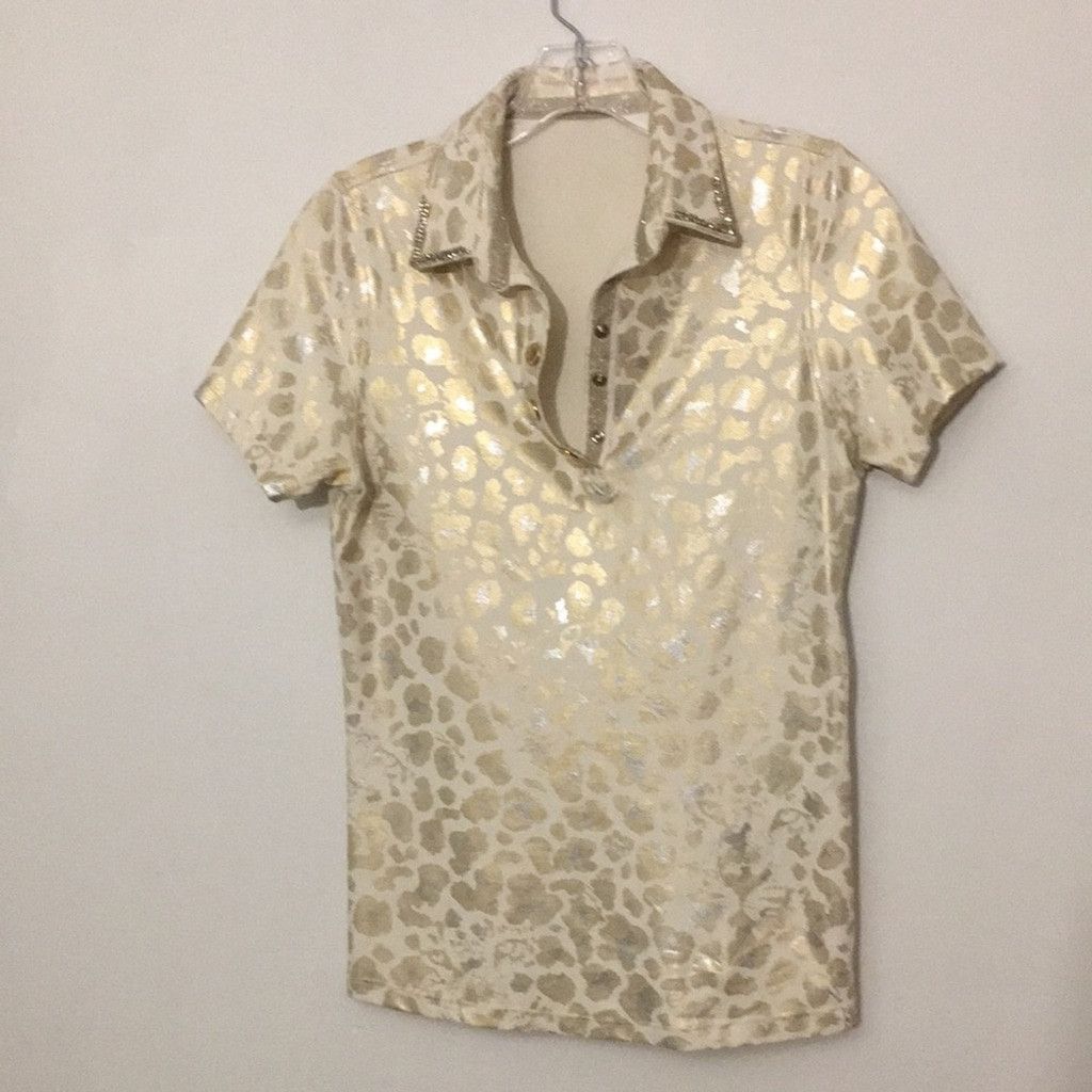 Other Pit Bull Jeans Gold Leopard Face Polo: Size L Size L / US 10 / IT 46 - 1 Thumbnail