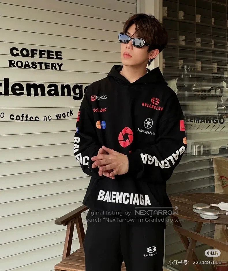Balenciaga Balenciaga Black Racing Hoodie Size US S / EU 44-46 / 1 - 9 Thumbnail