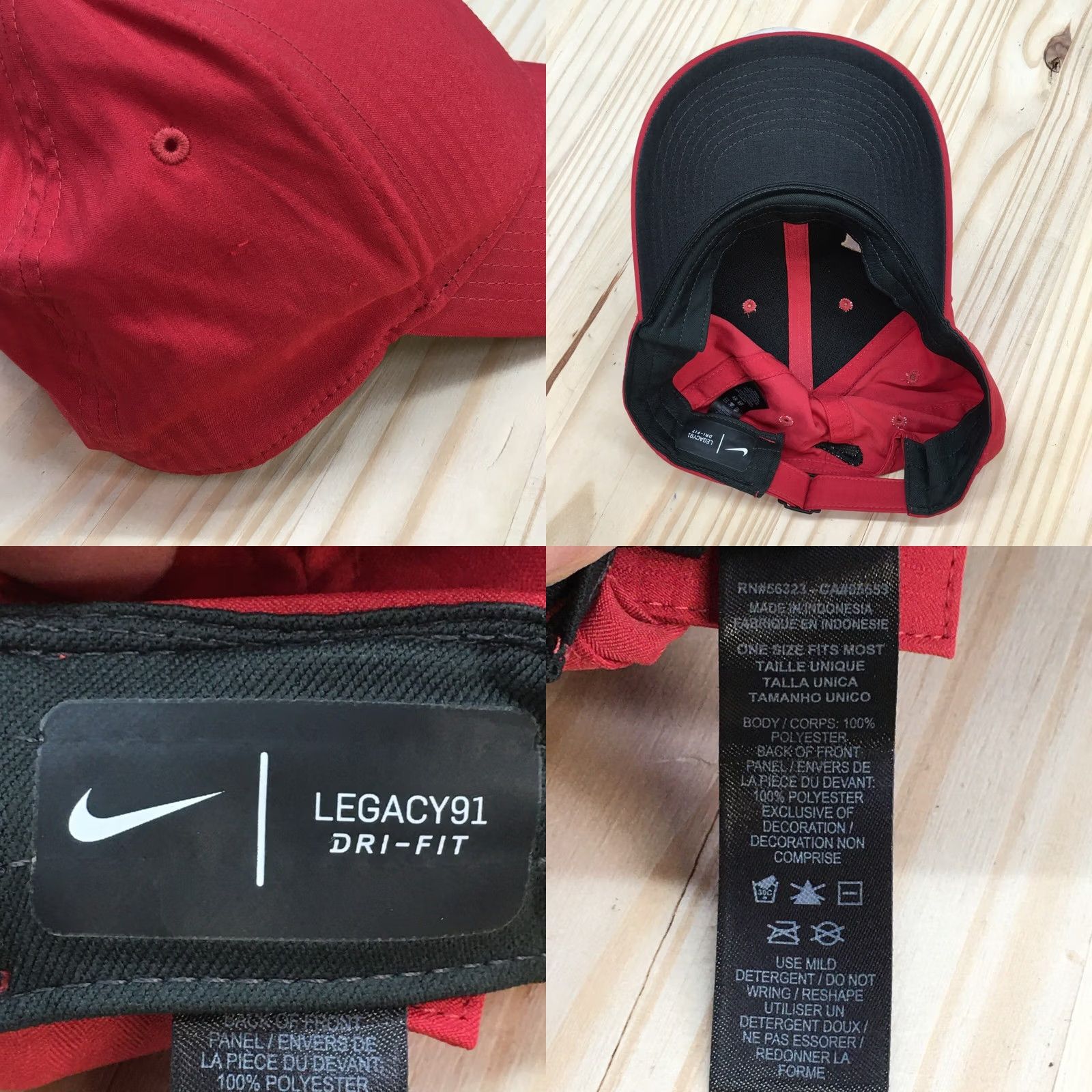 Nike Nike LS Legacy91 Baseball Cap Hat Mens One Size Maroon Embroidered Dri Fit Size ONE SIZE - 8 Thumbnail
