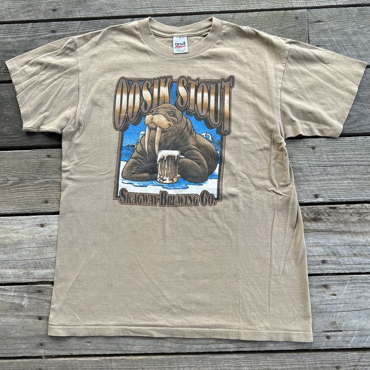 Vintage Vintage 90s Skagway Brewing Co Oosik Stout Shirt Alaska Beer Size US L / EU 52-54 / 3 - 1 Thumbnail