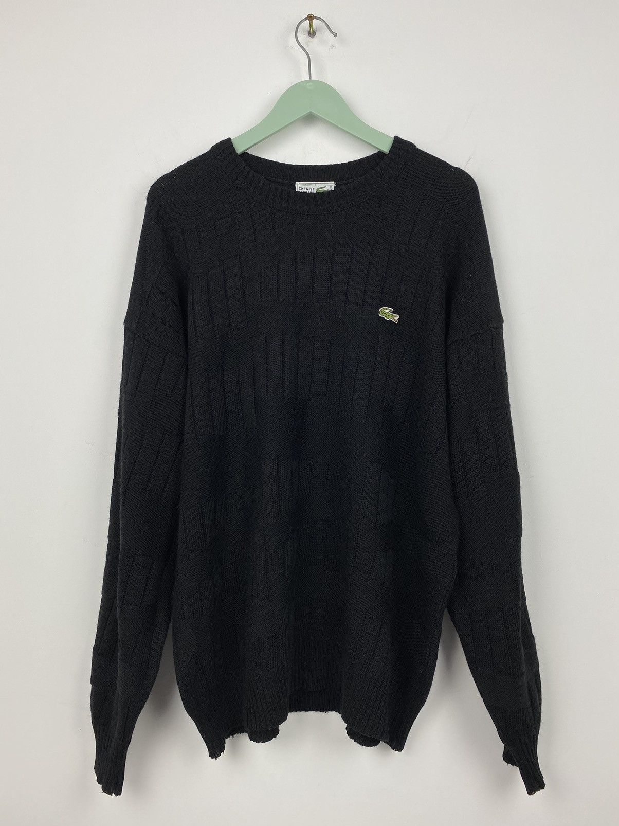Lacoste Vintage 90s Lacoste Chemise Chunky Knit Wool Sweater Coogi Size US XL / EU 56 / 4 - 1 Thumbnail