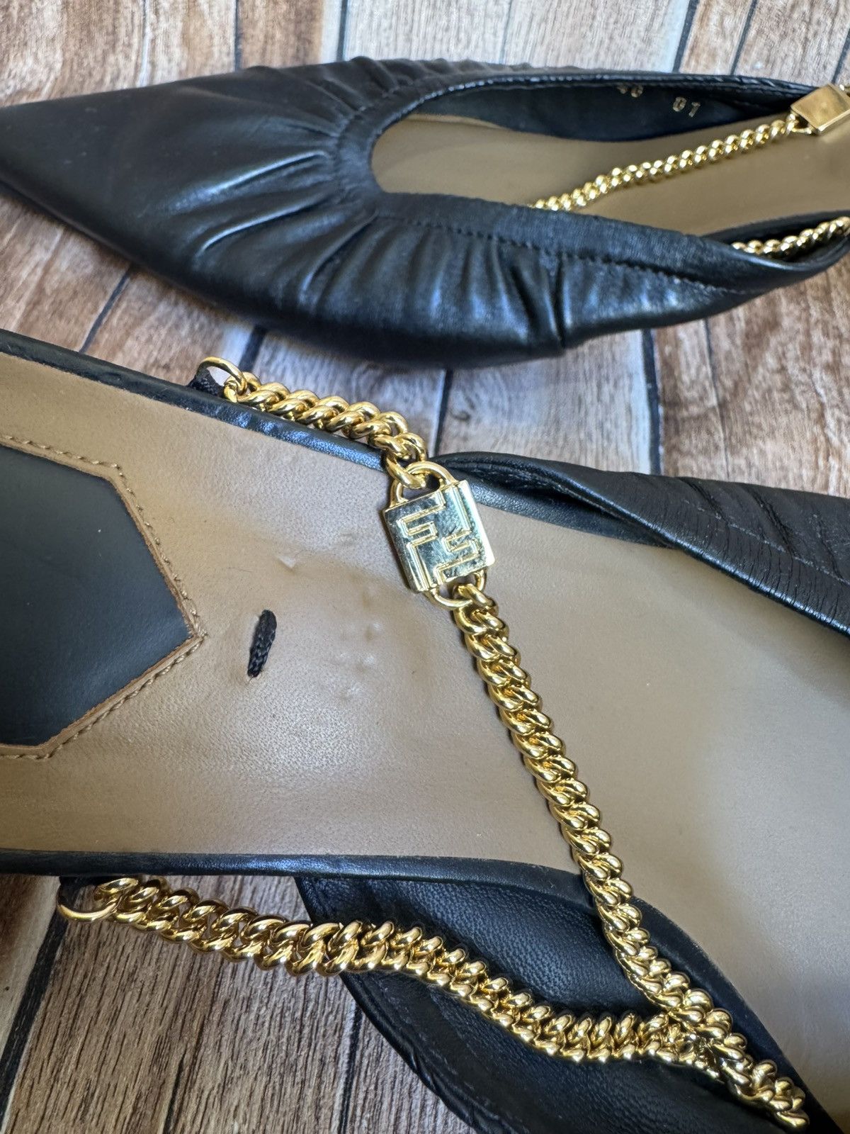 Fendi Colibri bow chain mules heels Size US 10 / IT 40 - 9 Thumbnail
