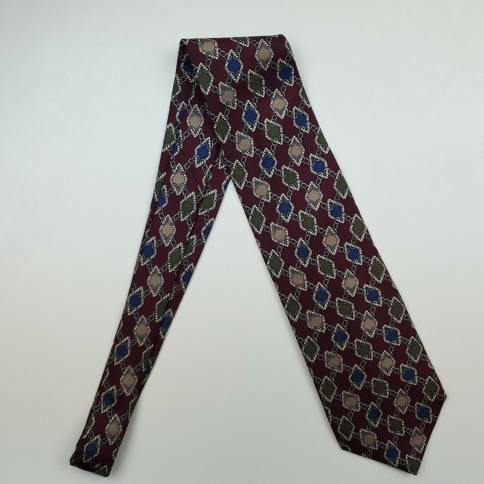 Robert Stock Robert Stock Red Geometric Silk Tie Short Size ONE SIZE - 6 Thumbnail