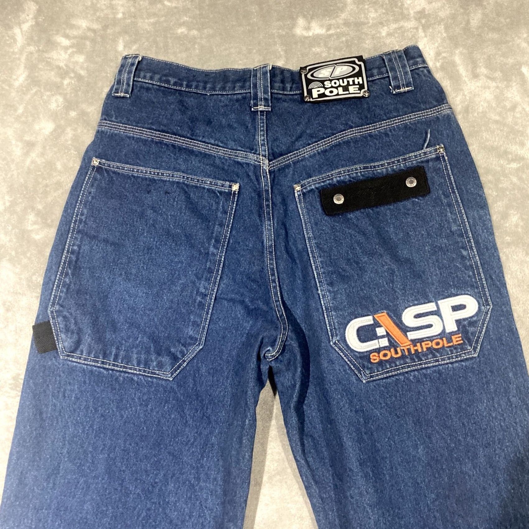 Southpole VINTAGE Southpole Jeans 34x32 Dark Wash Denim 5-Pocket Embroidered Logo Hip Hop Wide-Leg Men Mens Regular 90s Y2K Size US 34 / EU 50 - 2 Thumbnail