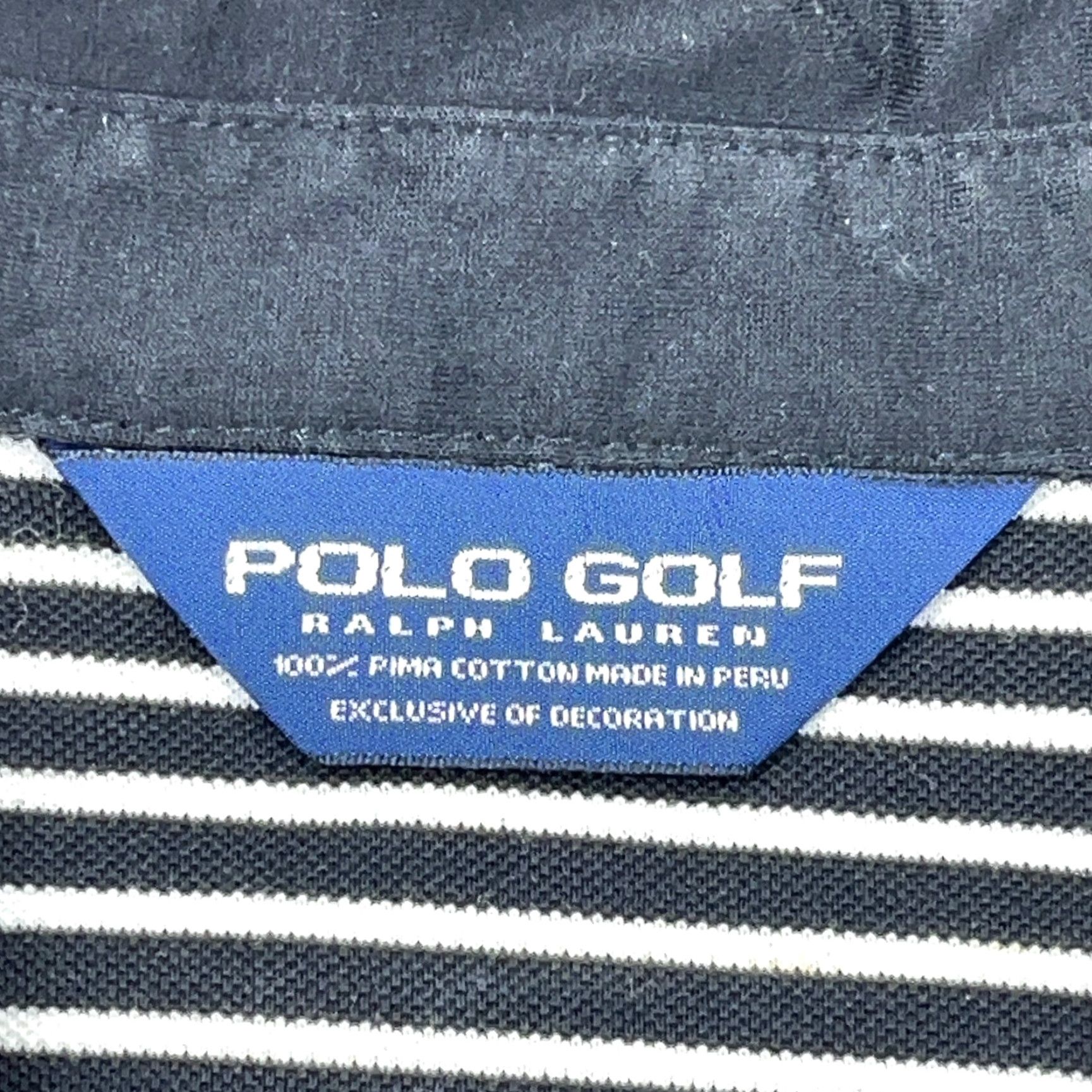 Ralph Lauren Polo Golf Shirt Men XL Black Striped Embroidered Logo Short Sleeve Classic Sports Wide Fit Regular Mens Size US XL / EU 56 / 4 - 6 Thumbnail