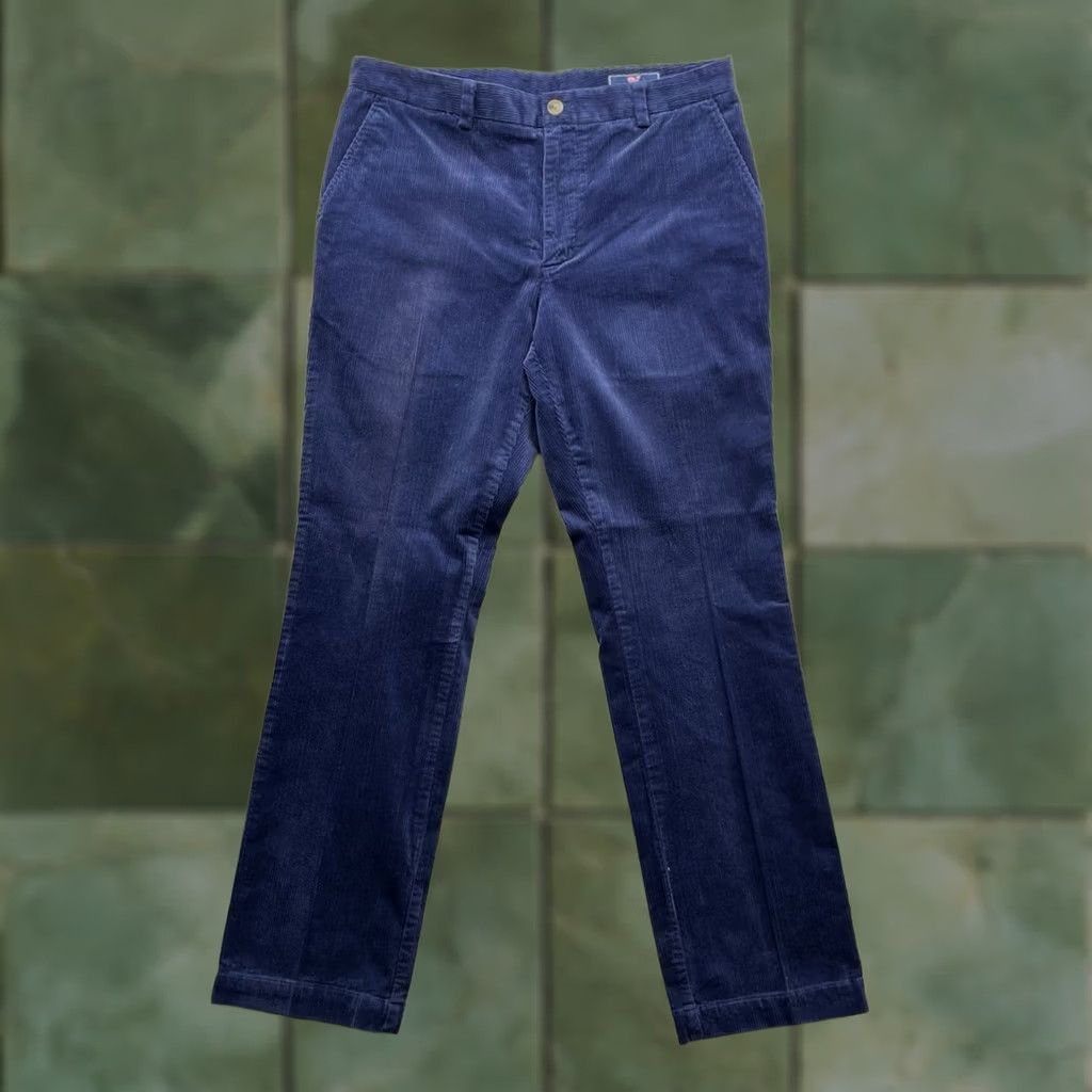 Vineyard Vines Vineyard Vines Pants Mens 34x32 Navy Blue Slim Stretch Corduroy Preppy Size US 34 / EU 50 - 1 Thumbnail