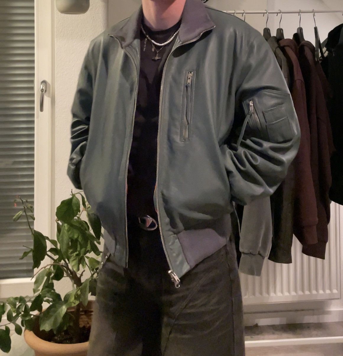 Vintage Vintage 90s German Leather Bomber Jacket Size US L / EU 52-54 / 3 - 2 Thumbnail