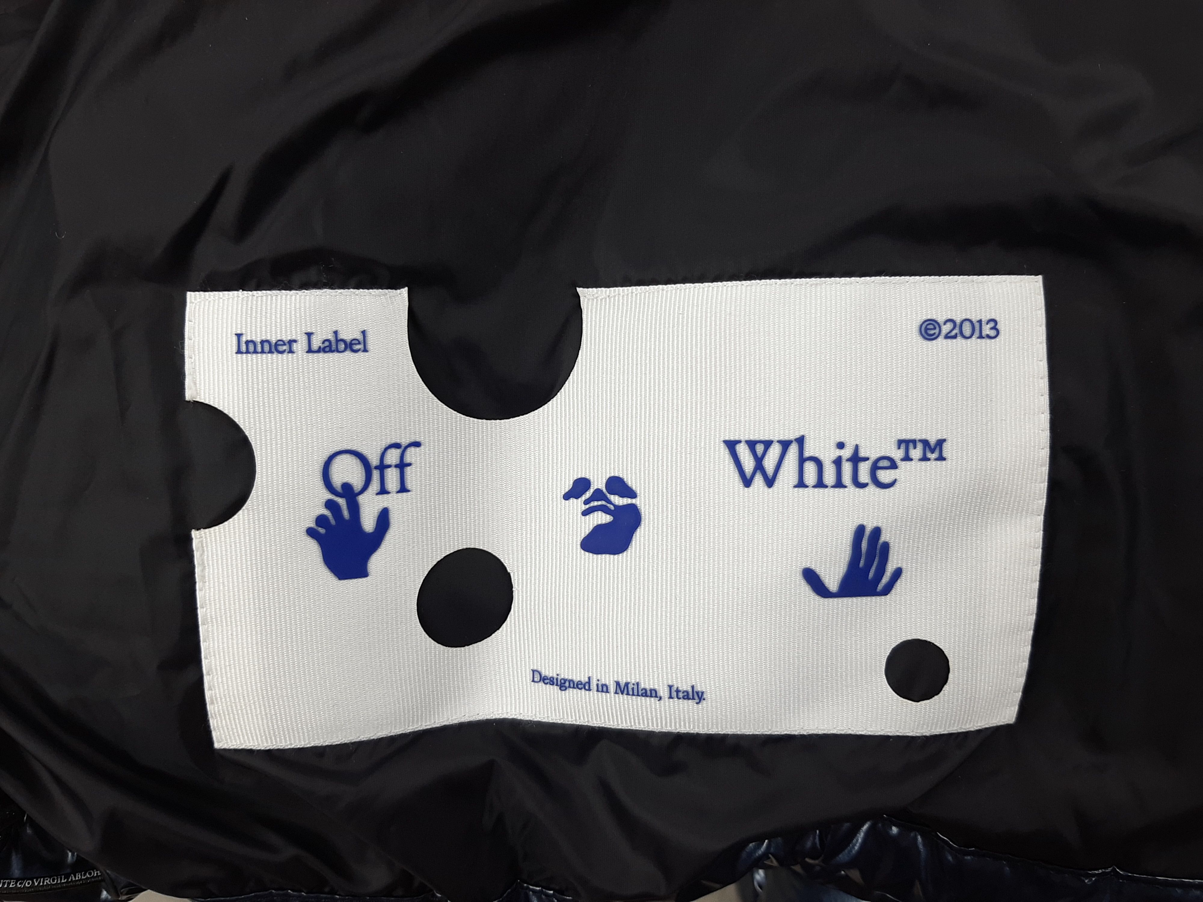 Off-White Off-White Shiny Down Jacket Navy Men's Size L Size US L / EU 52-54 / 3 - 12 Thumbnail