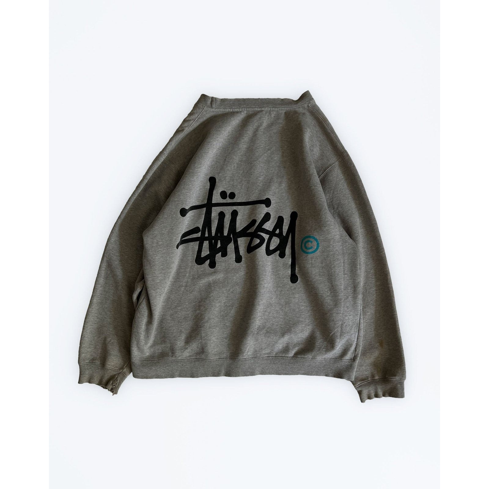 Stussy 1990s Stüssy Grey Signature Sweatshirt Size US L / EU 52-54 / 3 - 2 Thumbnail