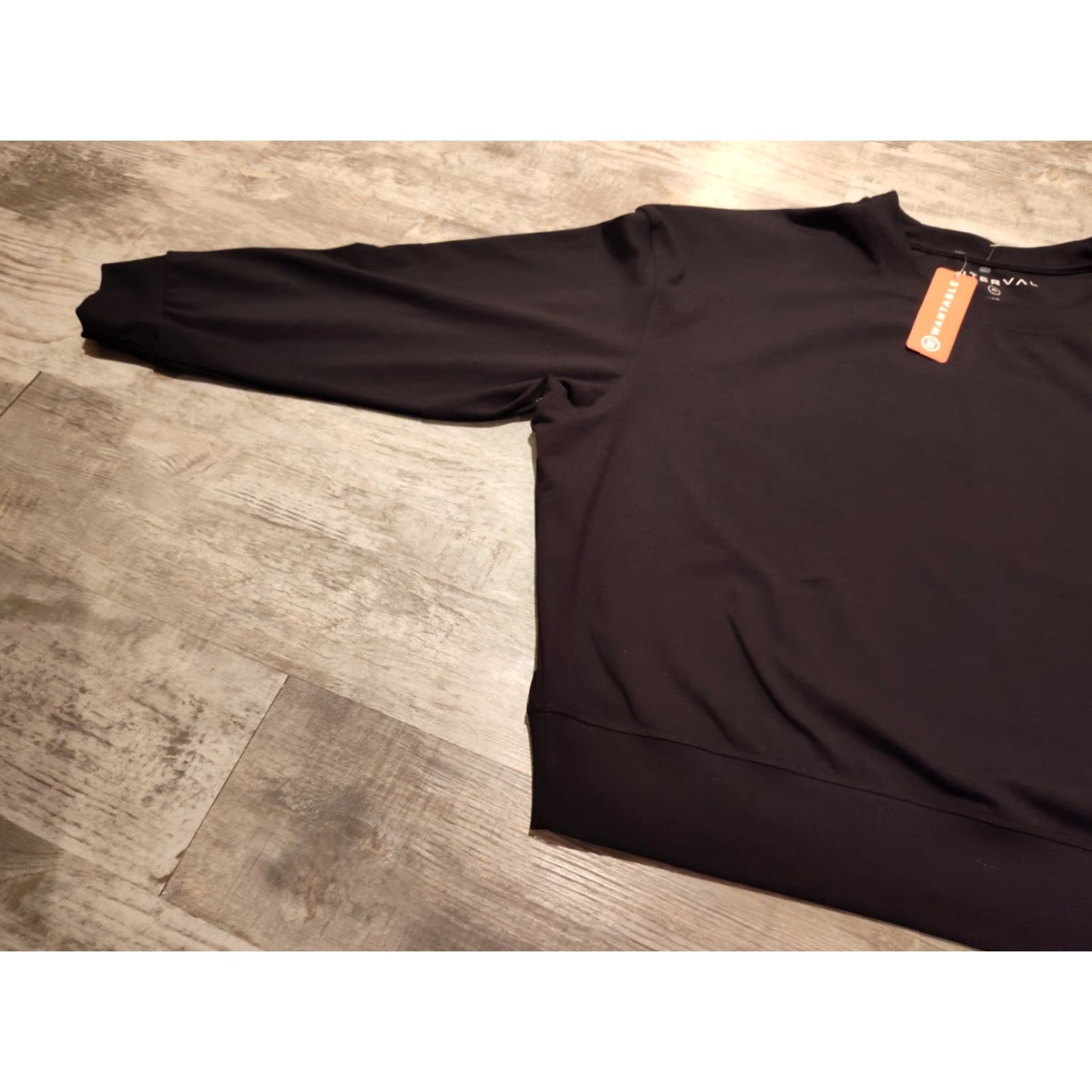 Vintage Interval Women's Lifestyle Lux Crew Sweatshirt Black NWT XL USA Made Stretch Size XL / US 12-14 / IT 48-50 - 2 Thumbnail