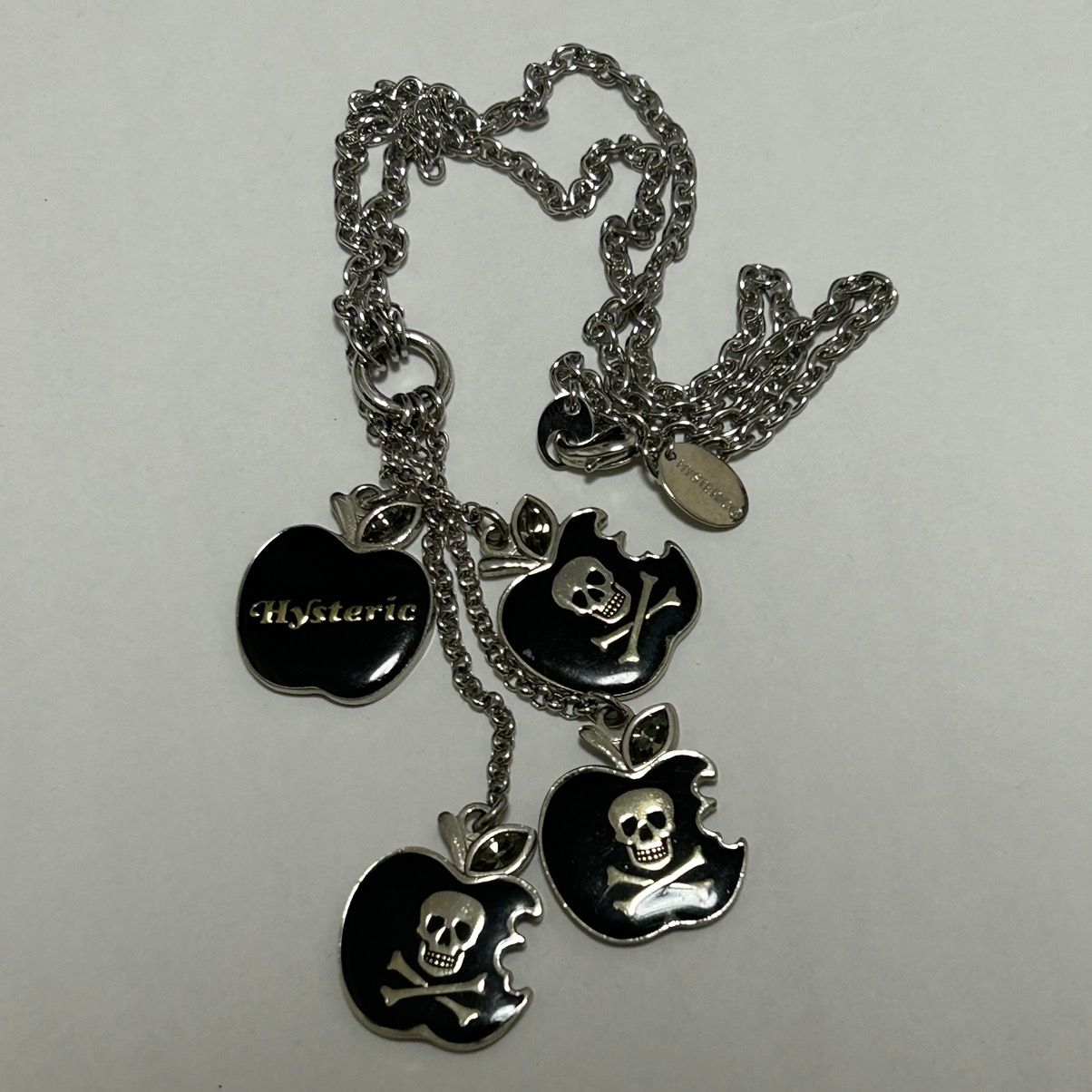 Pre-owned Hysteric Glamour Skull Apple Charm Necklace In Black