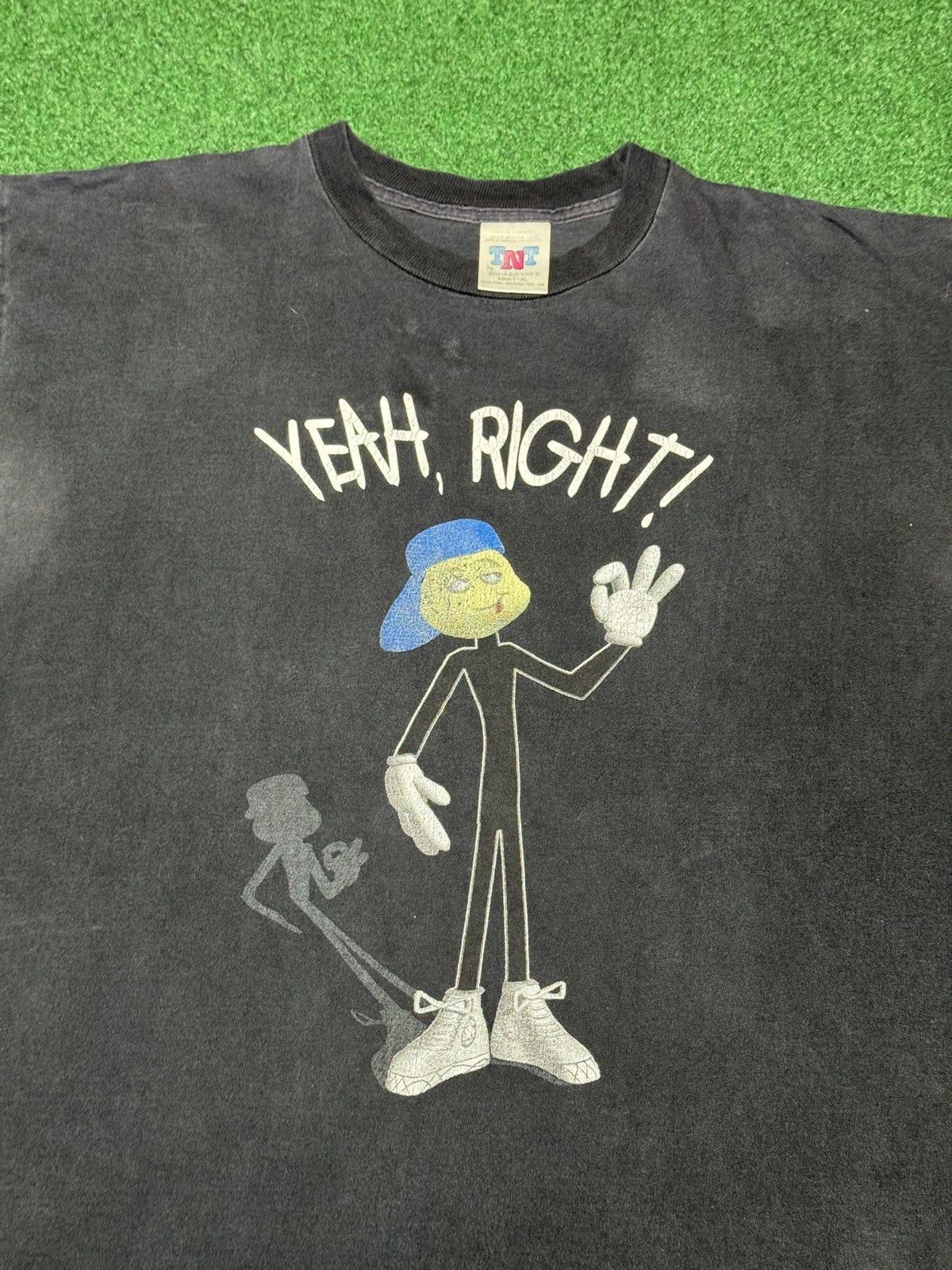 Vintage Vintage 90s Yeah Right Stoner Skater Punk XL T Shirt Size US XL / EU 56 / 4 - 2 Thumbnail