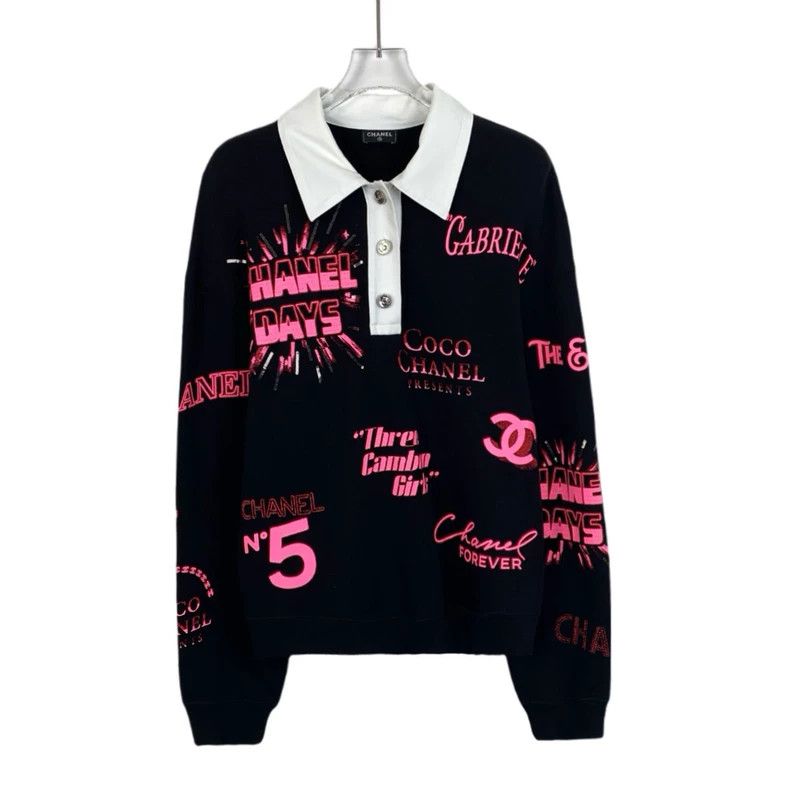 Chanel Chanel Color-blocked graffiti letter print cotton long-slee Size M / US 6-8 / IT 42-44 - 1 Thumbnail