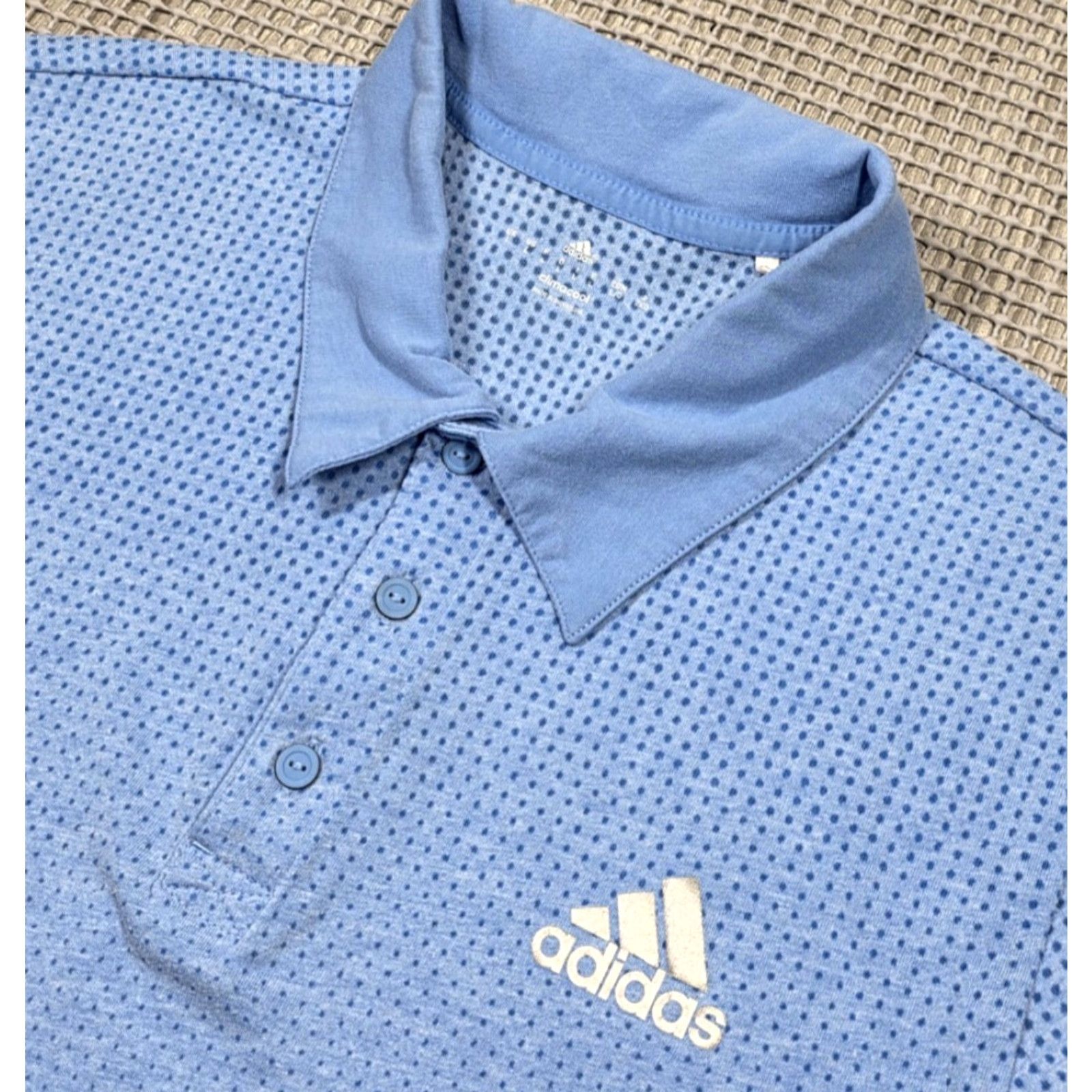 Adidas Adidas Golf Polo Shirt Men L Short Sleeve Blue Polka Dot Athletic Fit Size US L / EU 52-54 / 3 - 5 Thumbnail